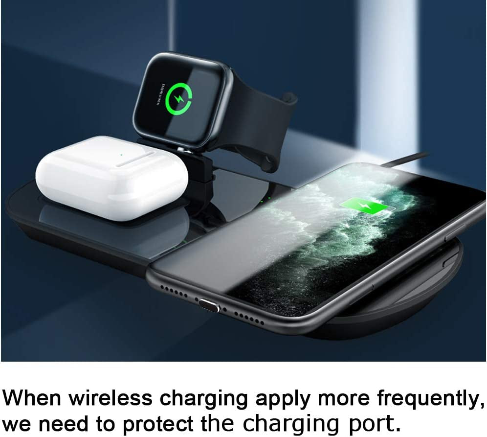 VIWIEU Metal anti Dust Plug Compatible with Iphone 14 13 12 11 X XS XR 8 7 SE Mini plus Pro Max Ipad Airpods, 2 Pack Lightning Charging Port Cover Protectors with Plug Holder and Storage Box (Black)  VIWIEU   