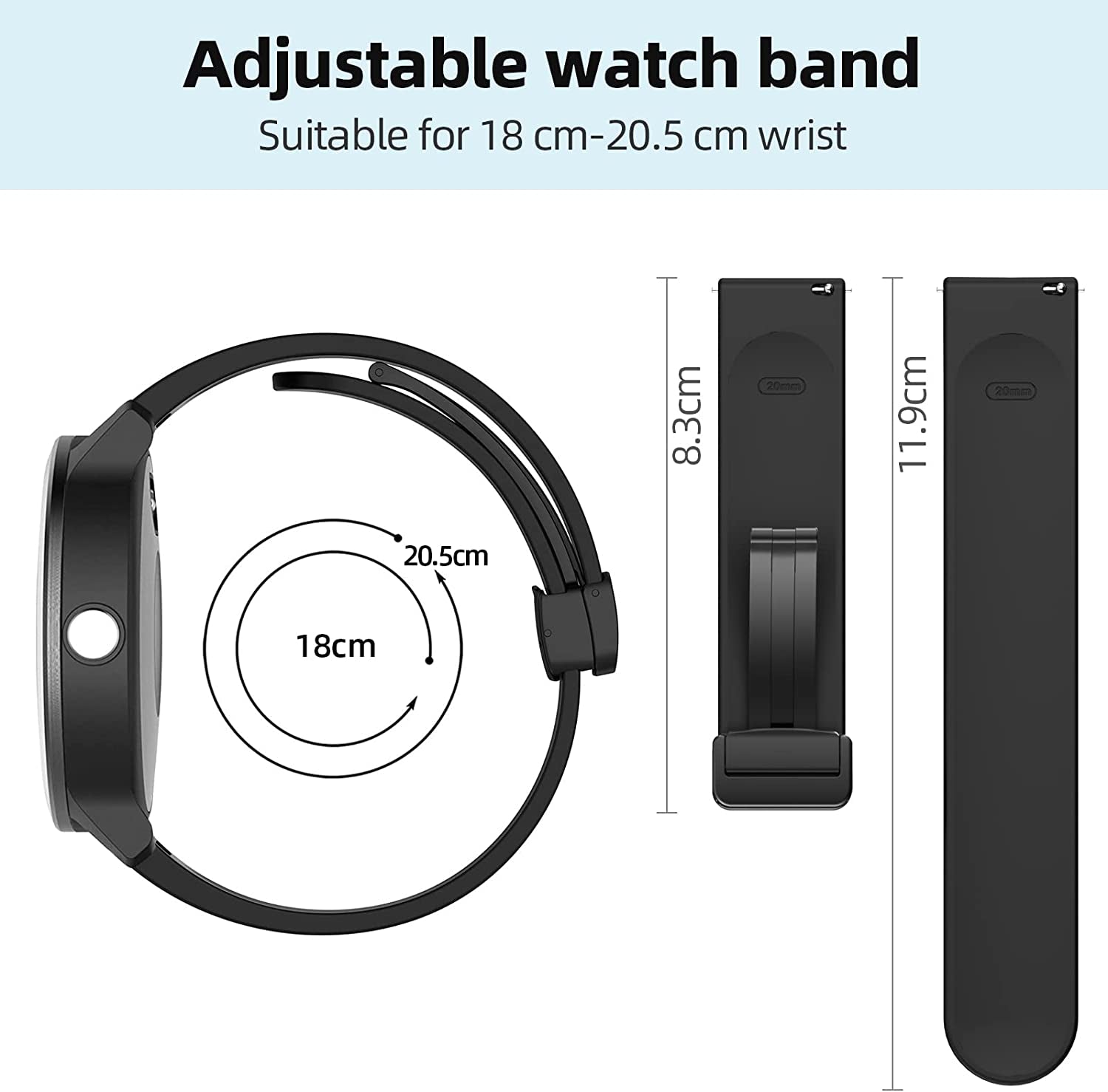 Mackpoimer Magnetic Bands for Garmin Venu/Vivoactive 3 Watch Band, 20Mm Silicone Wristband with Adjustable Magnetic Folding Buckle for Garmin Venu Sq, Vivoactive 3 Music, Forerunner 645/245 Music  MAKCPOIMER   