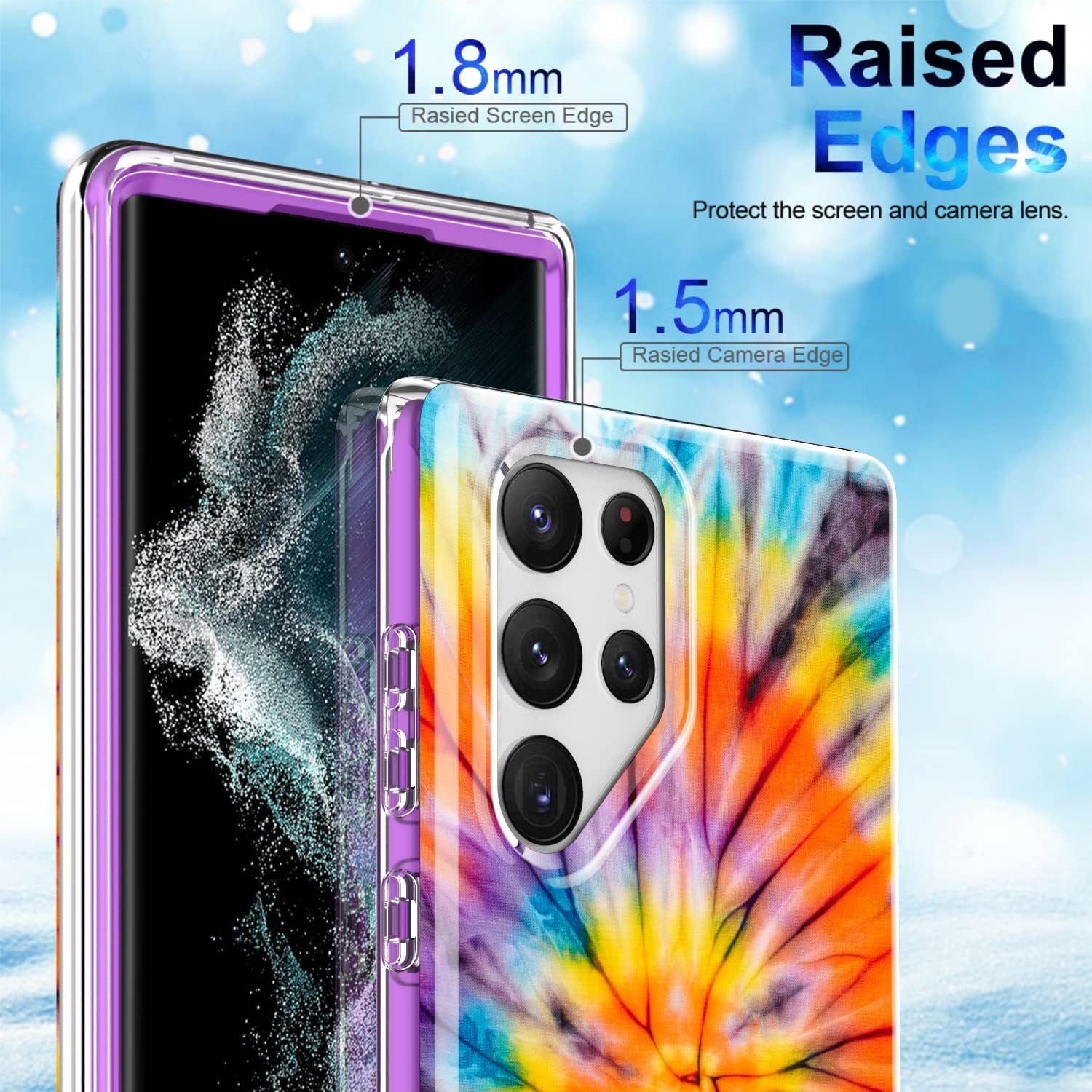 SEXYMOM for Samsung Galaxy S22 Ultra Case,Military Grade Durable Shockproof Cover with Fashion Designs for Women Girls,Slim Fit Protective Phone Case for Galaxy S22 Ultra 6.8" Fanstic Rainbow  SEXYMOM   