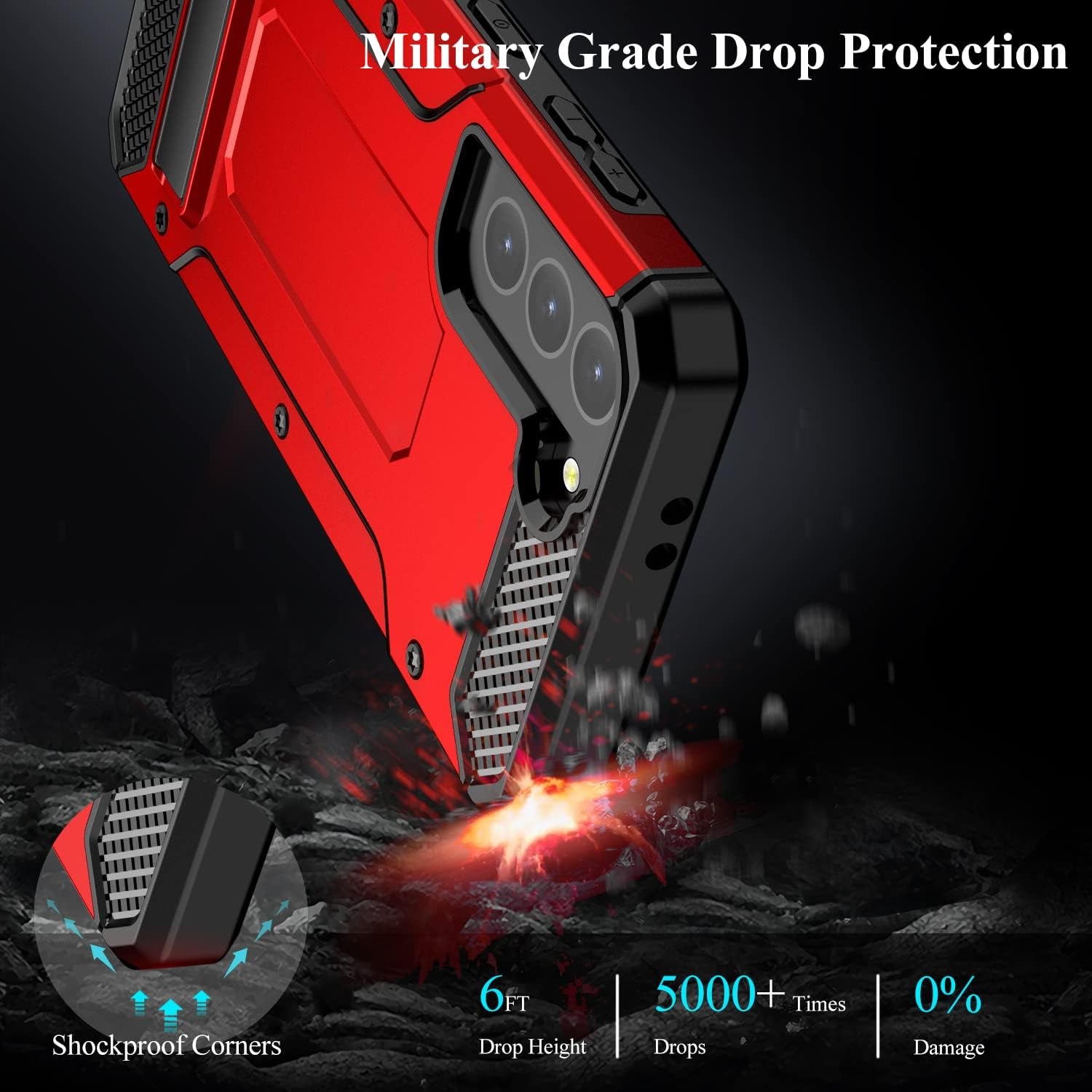 MMHUO for Samsung Galaxy S21 Case,Dual Layer Military Grade Drop Protection Galaxy S21 Case with Built in Kickstand Shockproof Protective Phone Case for Samsung Galaxy S21 5G,Red  MMHUO   