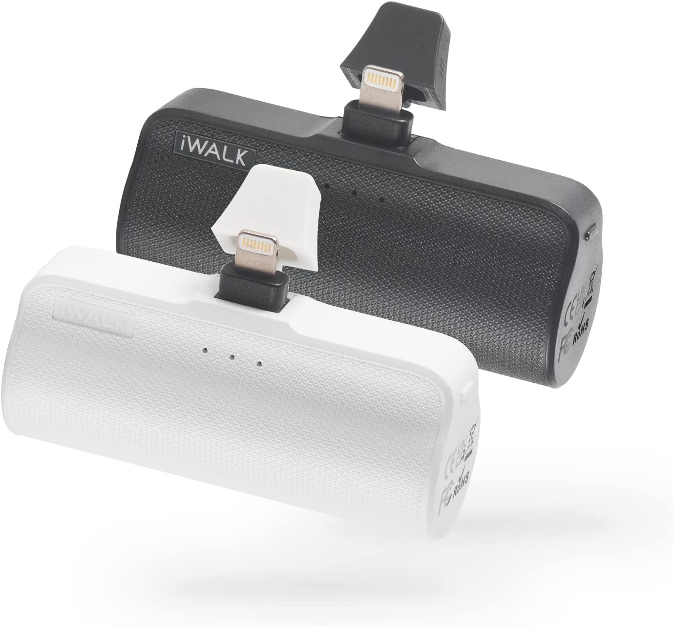 Iwalk Mini Portable Charger for Iphone with Built in Cable, 3350Mah Ultra-Compact Power Bank Small Battery Pack Charger Compatible with Iphone 14/13/13 Pro/12/12 Pro/11/Xr/Xs/X/8/7/6,White  iWALK Black+White  