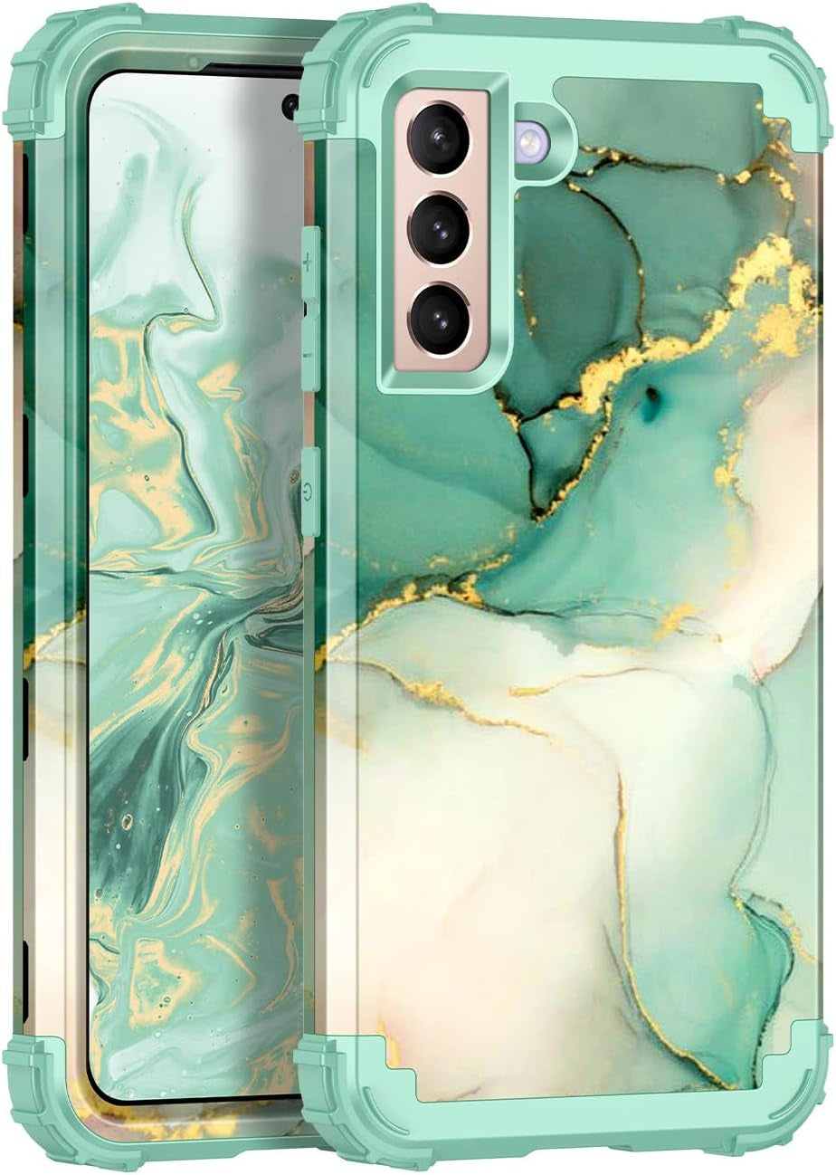 Rancase for Galaxy S21 5G Case,Three Layer Heavy Duty Shockproof Protection Hard Plastic Bumper +Soft Silicone Rubber Protective Case for Samsung Galaxy S21 5G 6.2 Inch,Purple Mandala  Rancase B-Mint Green  