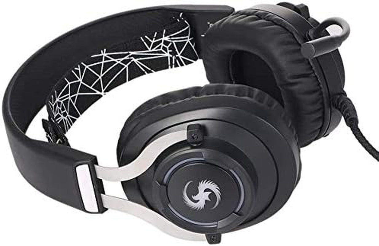 YHLZ Gaming Headset, Gaming Headset Over-Ear Headphone Colorful LED Lights with Microphone Volume Control 3.5Mm+Usb for PC Laptop Smart Phone  Rivia   