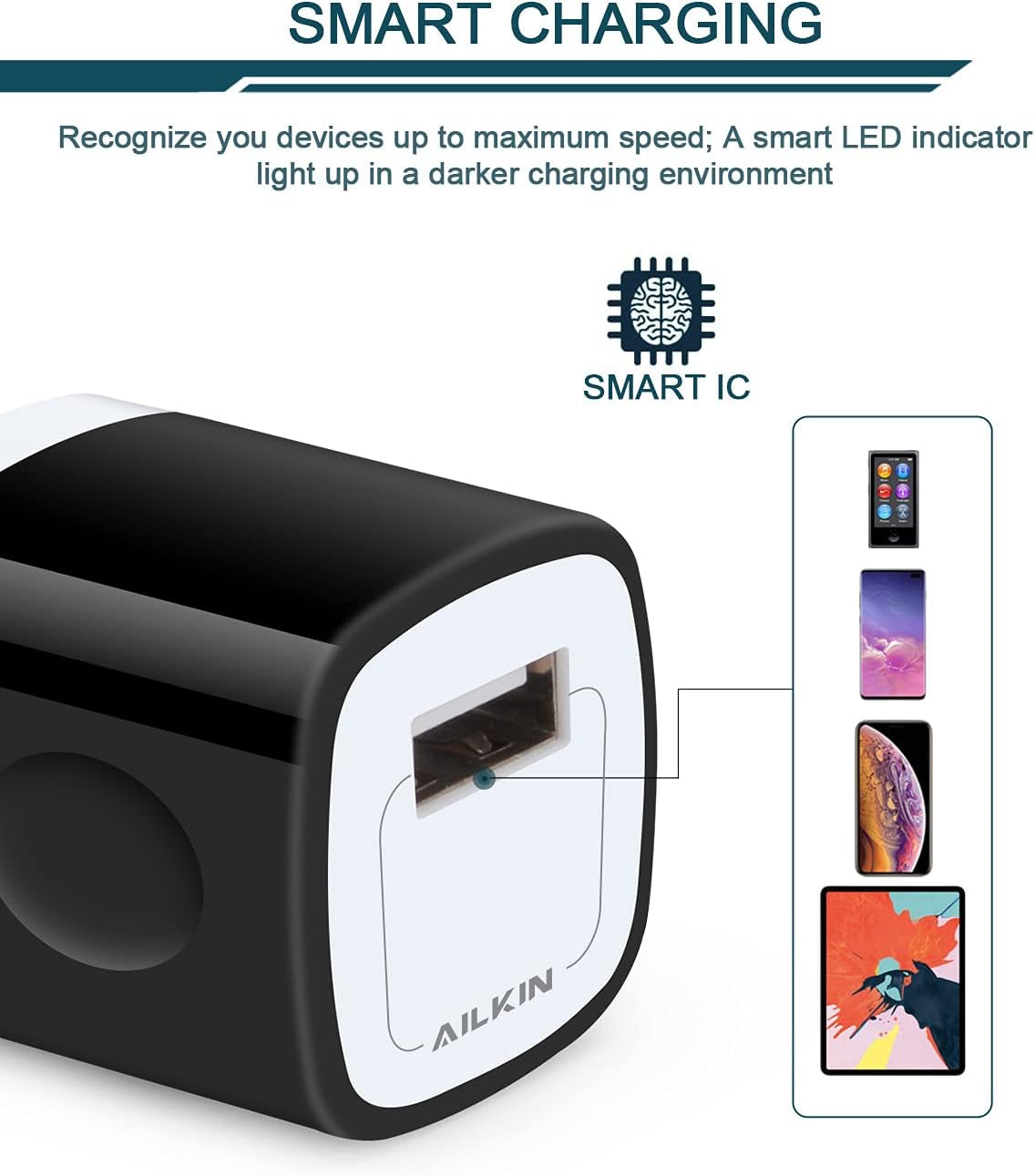 USB Wall Charger Plug, Fast Charging Block, AILKIN 5Pack 1A 1-Port Power Adapter Charging Cube Bricks Box for Iphone 14 13 12 Mini Pro Max/11/Xr/Xs/X/8/7, Ipad Pro/Air, Cell Phone USB a Plug Cargador  Shenzhen Putuo Technology Co.,Ltd   