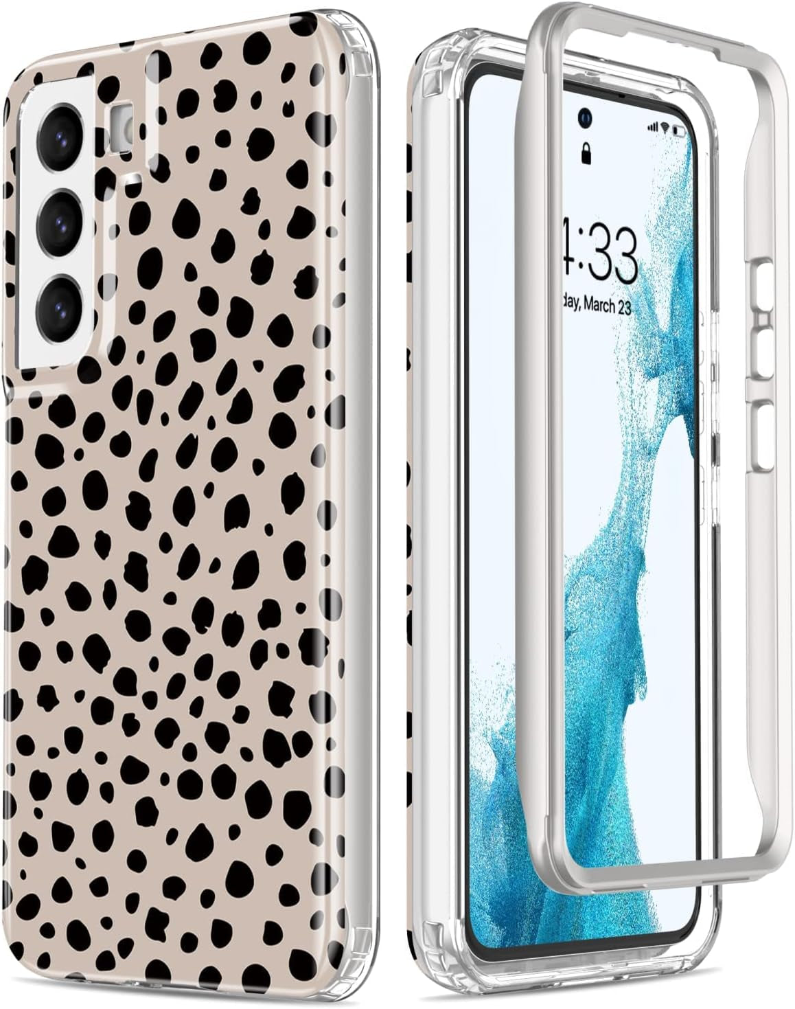 Esdot for Samsung Galaxy S22 Case,Military Grade Passing 21Ft Drop Test,Rugged Cover with Fashionable Designs for Women Girls,Protective Phone Case for Galaxy S22 6.1" Agate Stone  Esdot Elegant Cheetah  