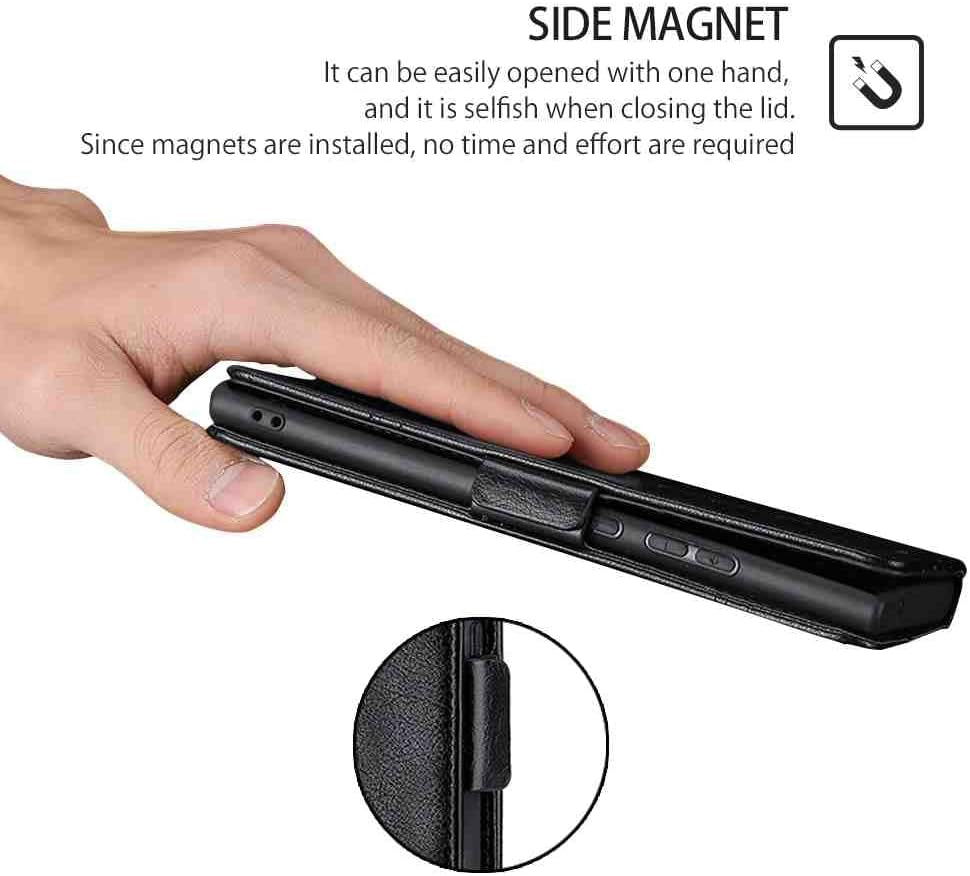 Cyr-Guard Phone Cover Wallet Folio Case for LG V30, Premium PU Leather Slim Fit Cover for LG V30, 1 Photo Frame Slot, Friendly Fit, Black  Cyr-Guard   