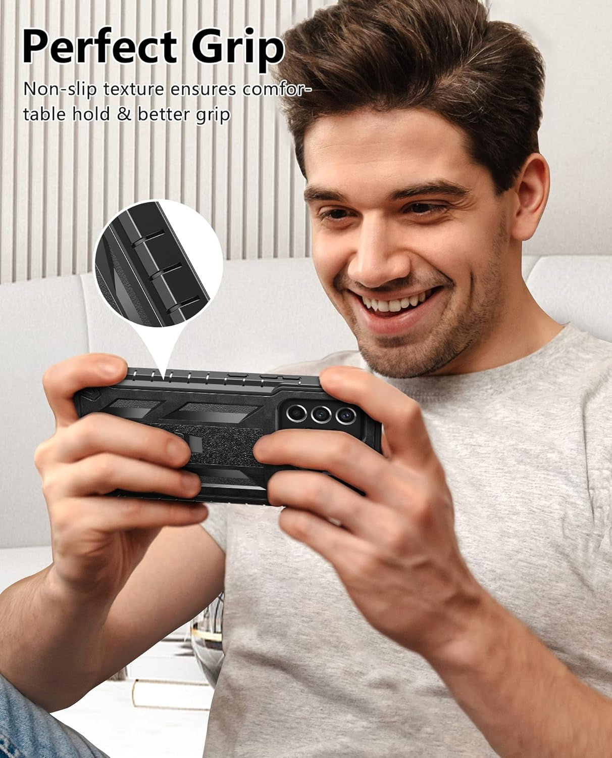 Soios for Samsung Galaxy A53 5G Case: Military Grade Protection Shockproof Phone Cover with Kickstand & Rugged TPU Shell | Matte Textured Durable Drop Proof Protective Case  DAMAI   