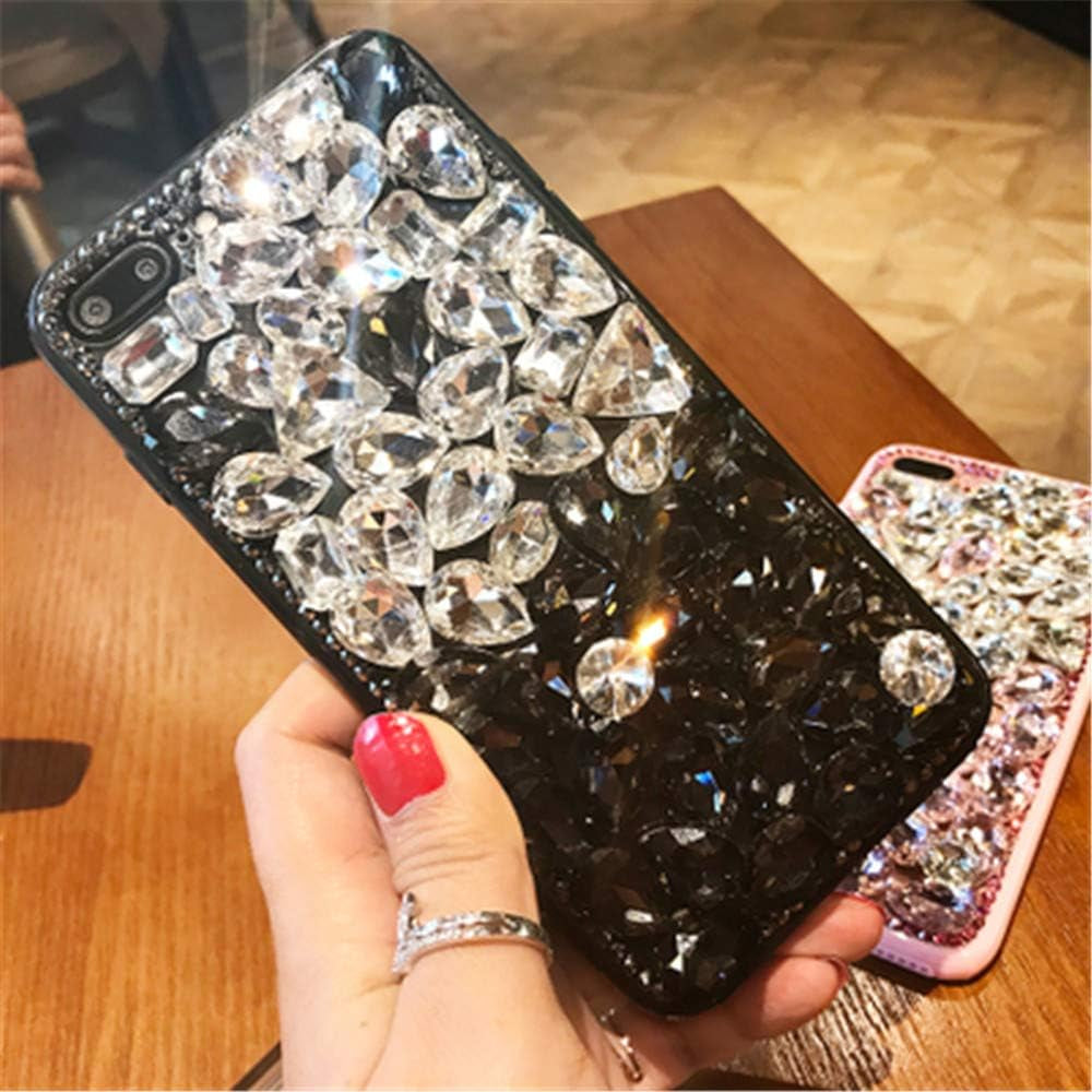 Case for LG G7 Thinq,3D Handmade Angel Ring Kickstand Fluffy Ball Sparkle Crystal Rhinestone Diamond Glitter Case for LG G7/LG G7 Thinq(C Angel Black)  RB-CASE A White/Black Lg K10 