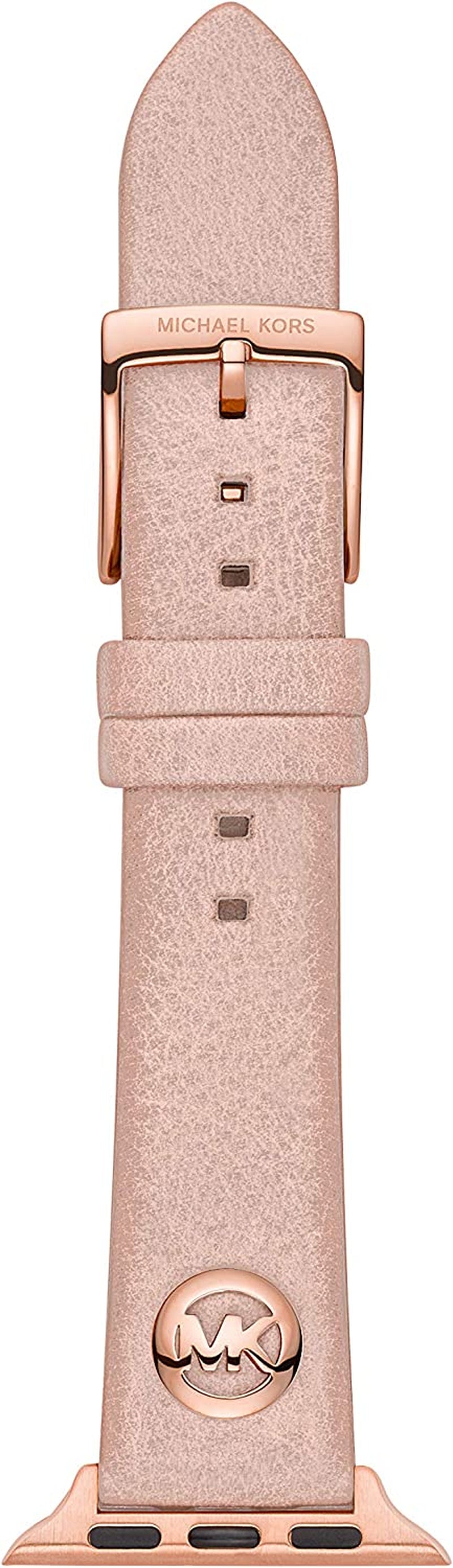 Michael Kors Interchangeable Watch Band Compatible with Your 38Mm/40Mm/41Mm Apple Watch- Leather or Silicone Bands for Apple Watch Series 8/7/6/5/4/3/2/1/SE  Michael Kors Pink Leather  