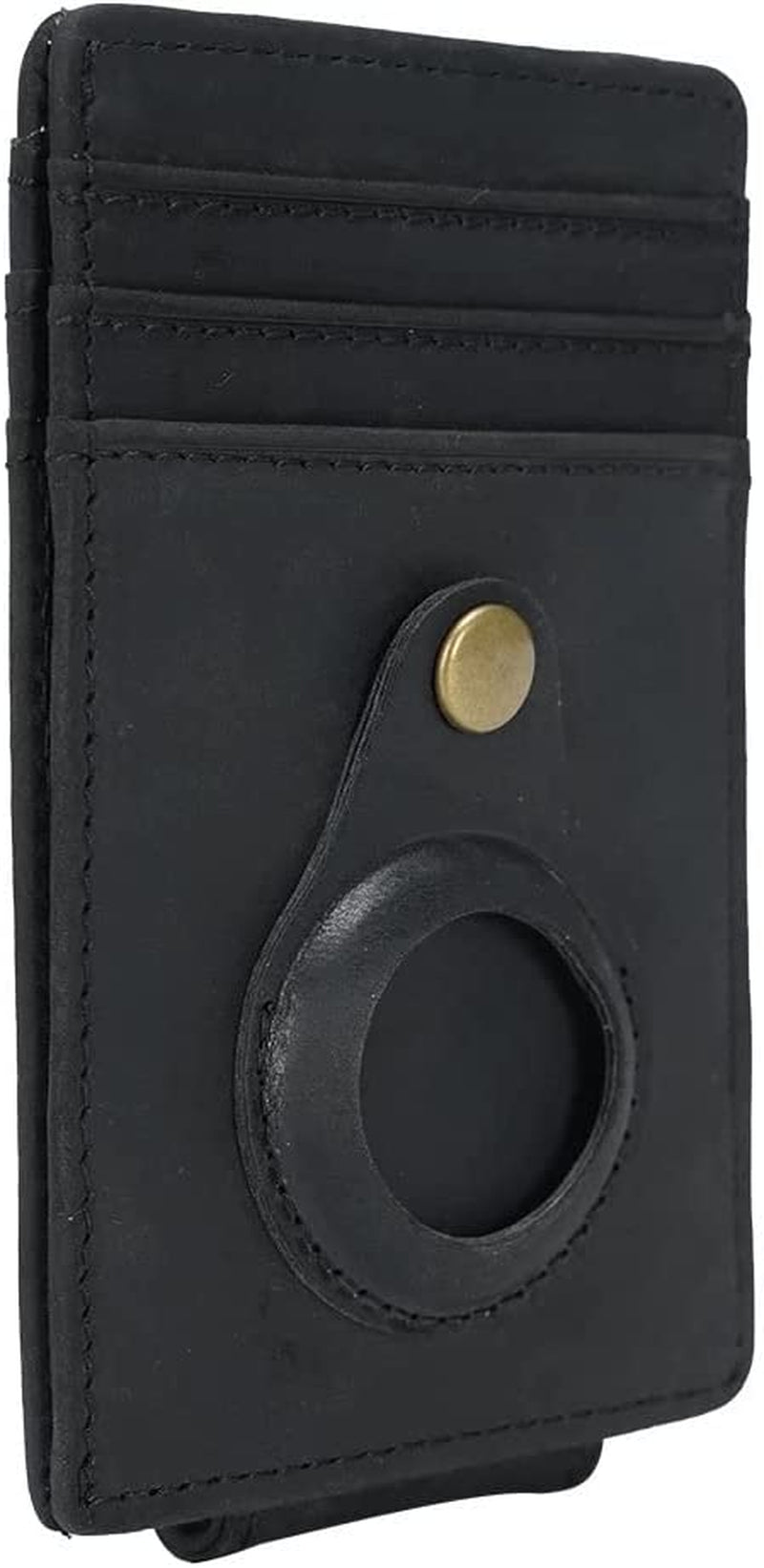 Leather Airtag Wallet RFID Blocking (Trifold, Bifold, and Money Clip Wallets, Black Genuine Leather)  Guangzhou Dolly Import & Export Co., Ltd. Genuine Leather Black Trifold, Bifold, and Money Clip Wallets 