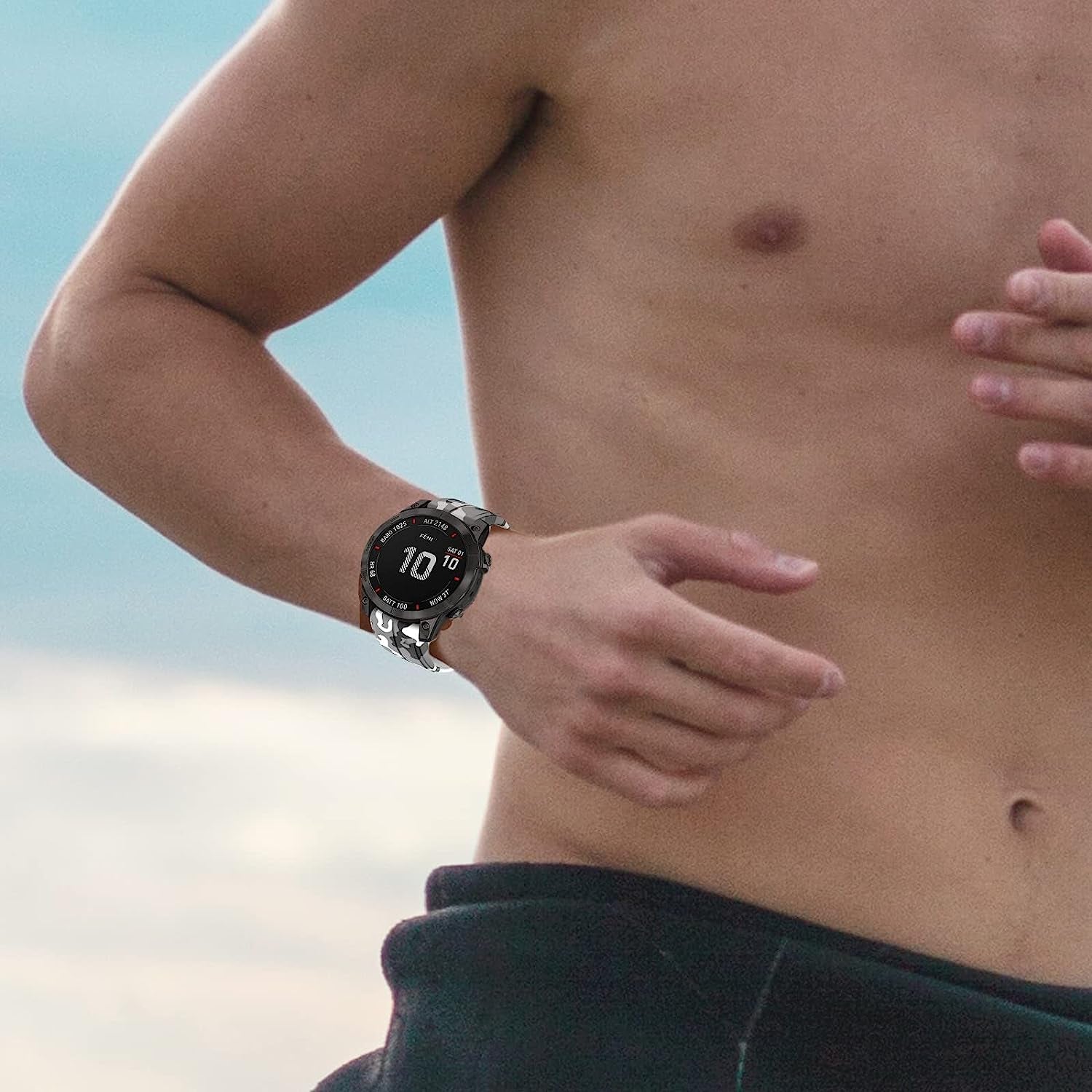 Bandkids 26Mm Camouflage Band for Garmin Fenix 5X /Fenix 6X /Fenix 7X Watch Band,Soft Silicone Waterproof Sport Quickfit Watch Bands for Garmin Fenix 6X Pro/5X Plus/Fenix 3/3 Hr/Enduro/Tactix Delta  Bandkids   