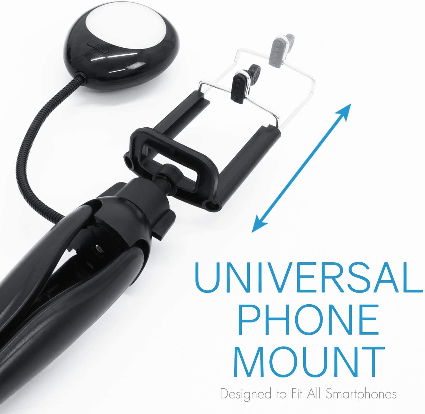 Realm Selfie Content Creator Studio with LED Light & Tripod, Selfie Tripod with Phone Holder & LED Ring Light, Vlogging Tripod, Black (RLMS4BK)  Realm   