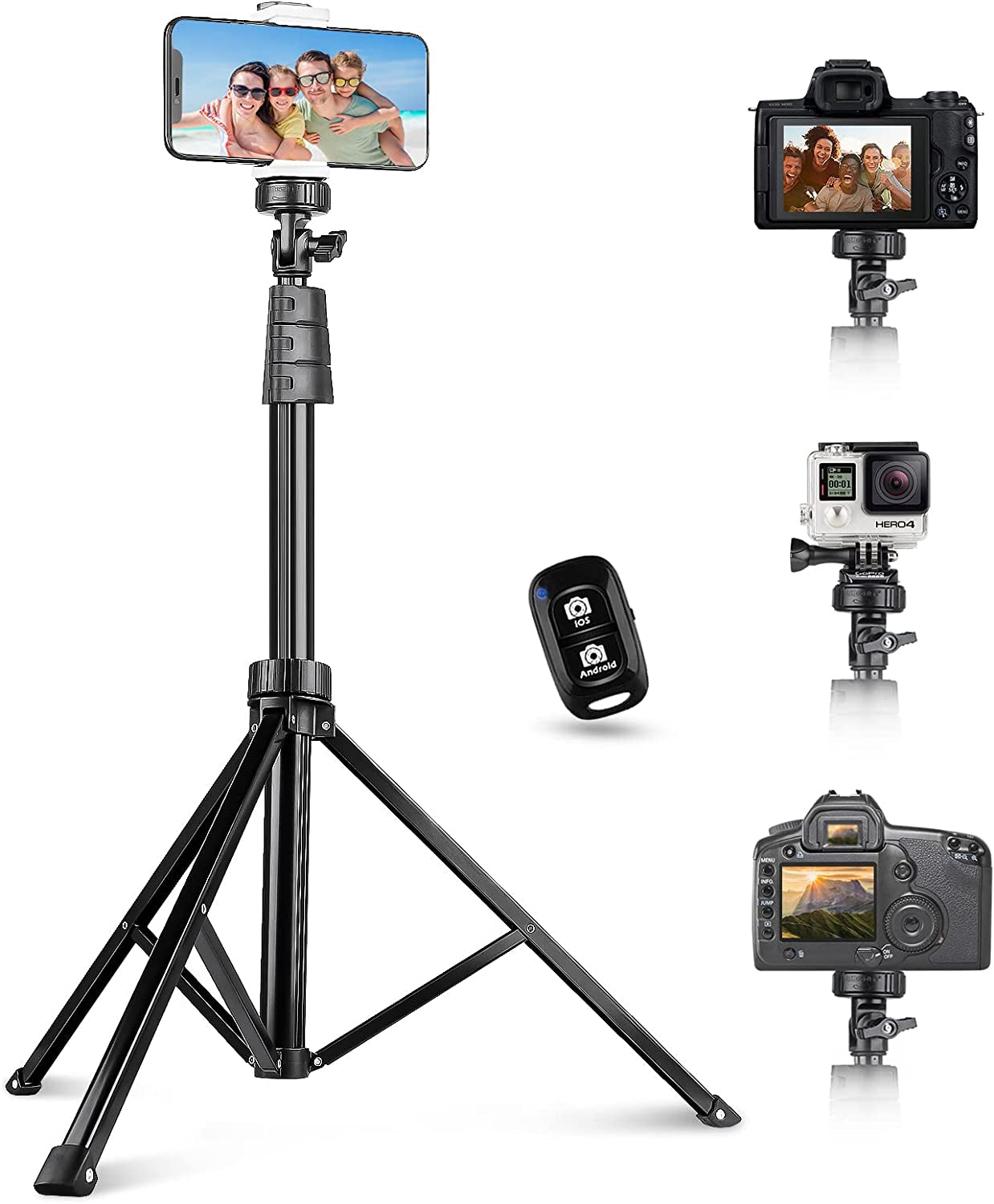 Ubeesize 67" Phone Tripod&Selfie Stick, Camera Tripod Stand with Wireless Remote and Phone Holder, Perfect for Selfies/Video Recording/Live Streaming  UBeesize   