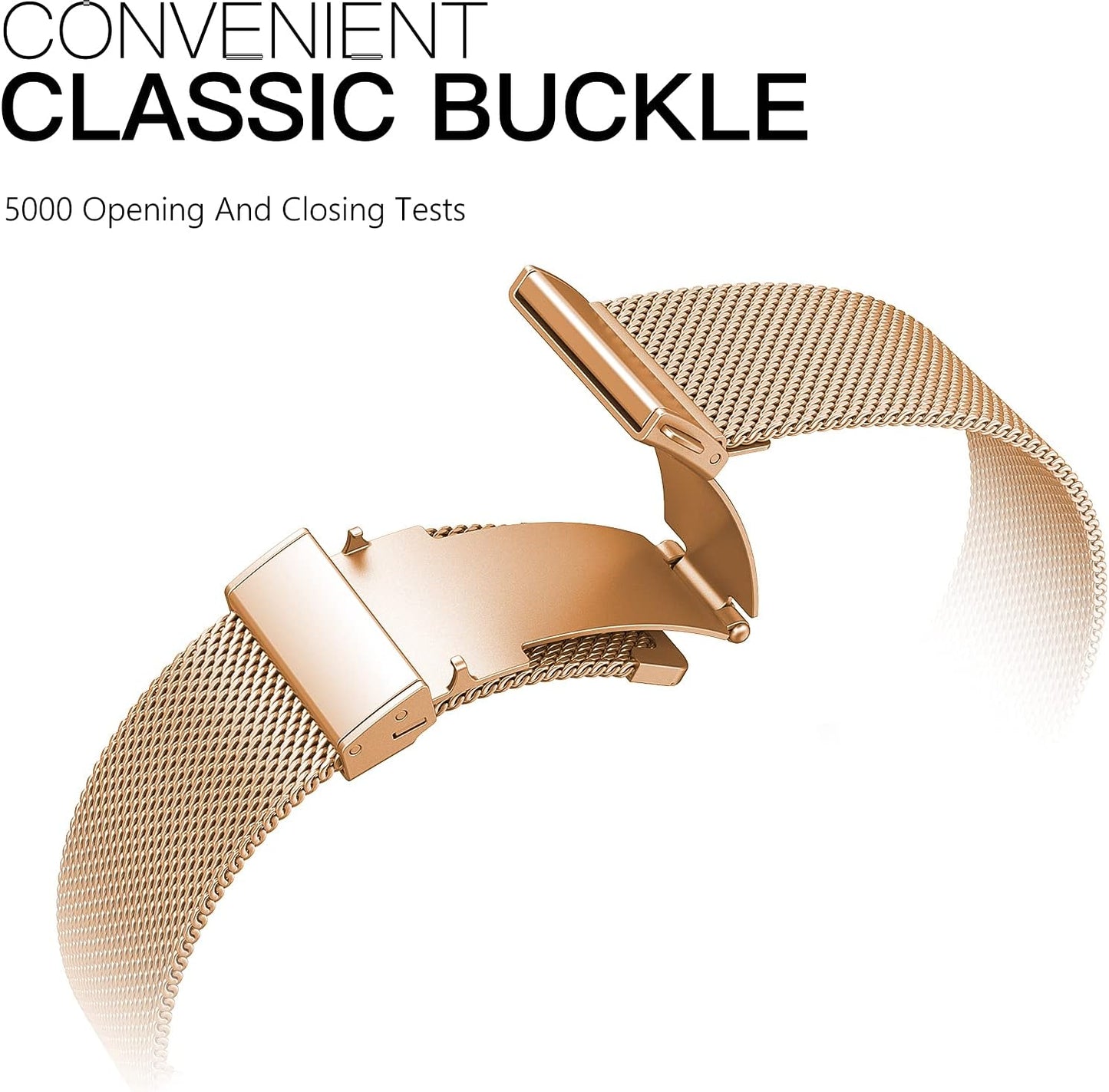 Compatible for Apple Watch Bands 38Mm / 40Mm / 41Mm for Iwatch Series 7, 6, 5, 4, 3, 2, 1, SE Sport Edition- Stainless Steel Mesh Adjustable Replacement Strap for Women / Men - Rose Gold  FUZVOL   