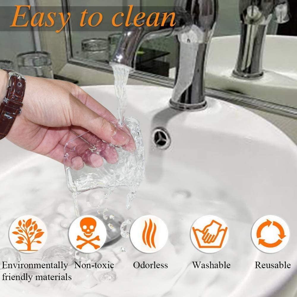 Ywhomal Traceless Super Sticky Gel Pads Anti-Slip Double Sided Gripping Pads for Auto Car Home Cell Phone Glass Photo Holder with Easy Remove Washable Reusable Design Pack of 10 (Transparent)  Ywhomal   