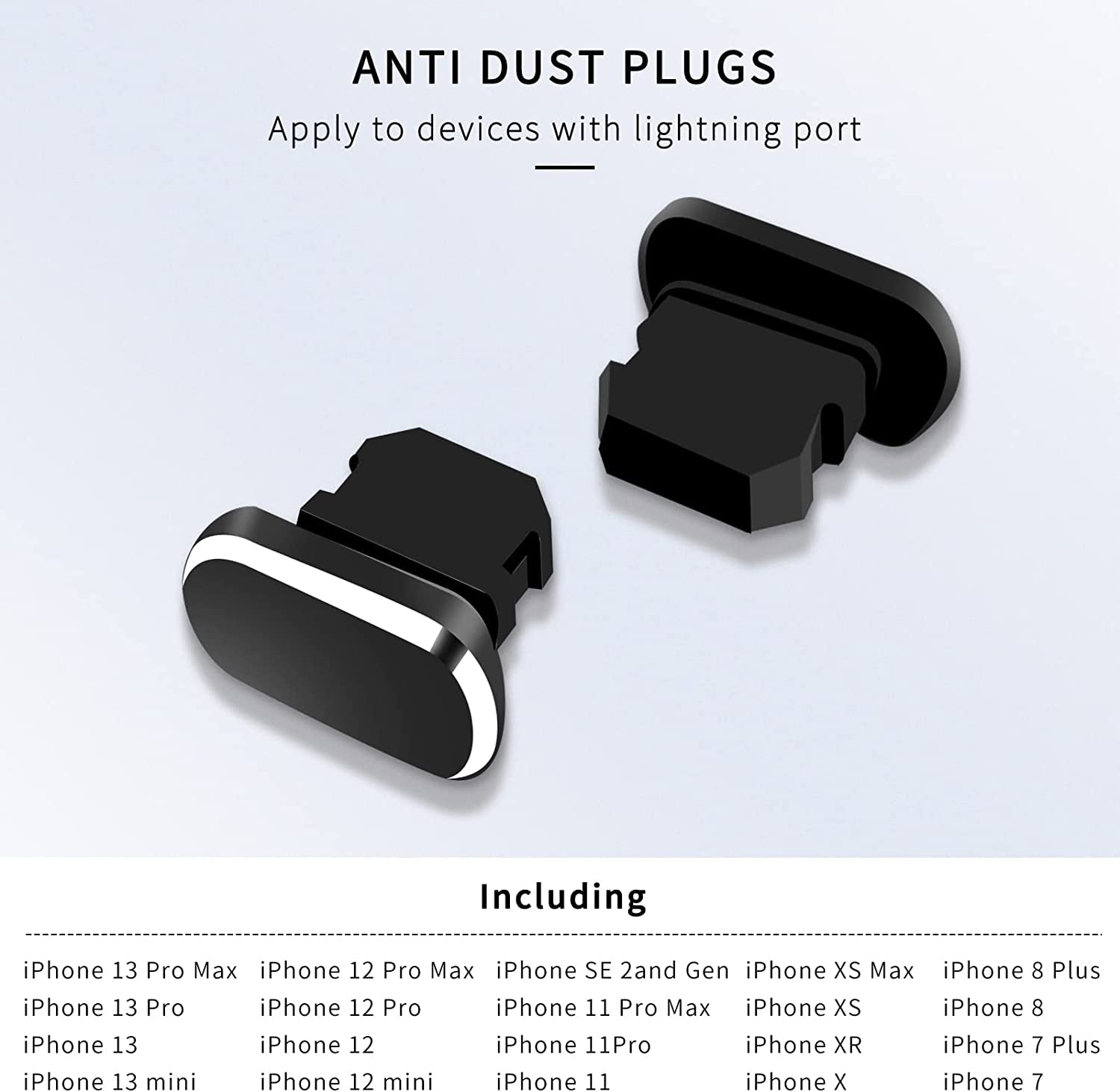 Zentiky 5 Pieces for Iphone Dust Plug,Anti Dust Plugs Compatible with Iphone 14,13,12,11,X,Xs,8,7, Plus, Max, Pro, Mini, Ipad with Lightning Charging Port,Protect Charging Port from Dust and Moist  ZenTiky   