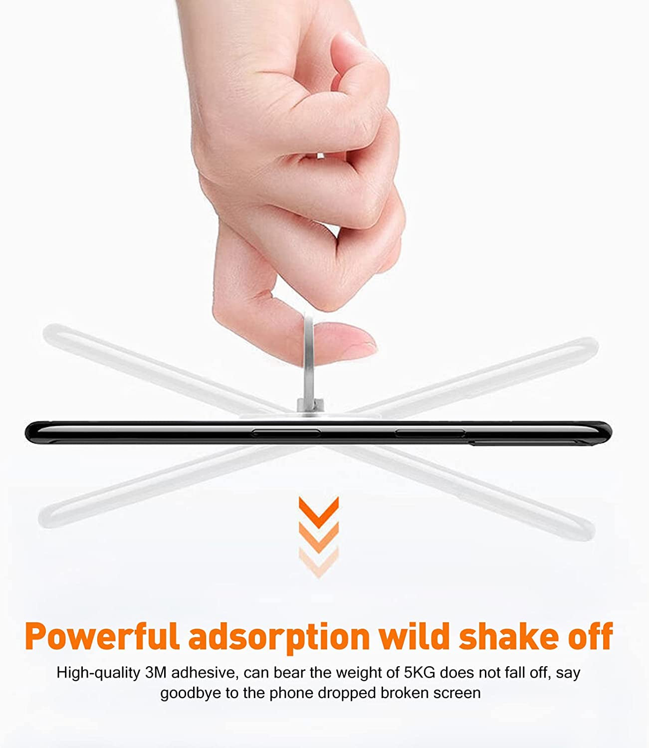 [2 Pack] Transparent Love Heart Shape Diamond Setting Cell Phone Ring Holder Stand,360 Degree Rotation and 180 Degree Adjustable Finger Ring Kickstand with Polished Electroplated Phone Grip  Wansurs   