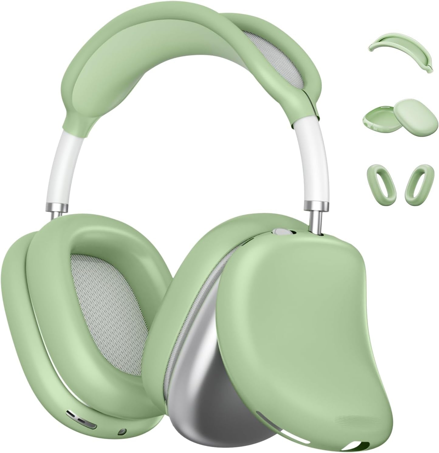 Case Cover for Airpods Max, Soft Silicone Case Cover Kit for Airpod Max Ear Pad/Ear Cups/Headband, Anti-Scratch Protective Accessories for Apple Airpods Max Headphones (Green)  Xyuer   