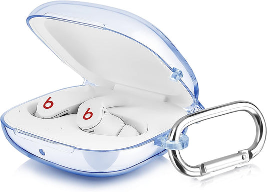 Beats Fit Pro Case Cover, Filoto Hard Case for Apple Beats Fit Pro 2021 Shockproof Protective Earbuds Case with Keychain Accessories for Men Women (Clear Blue)  Kerle   
