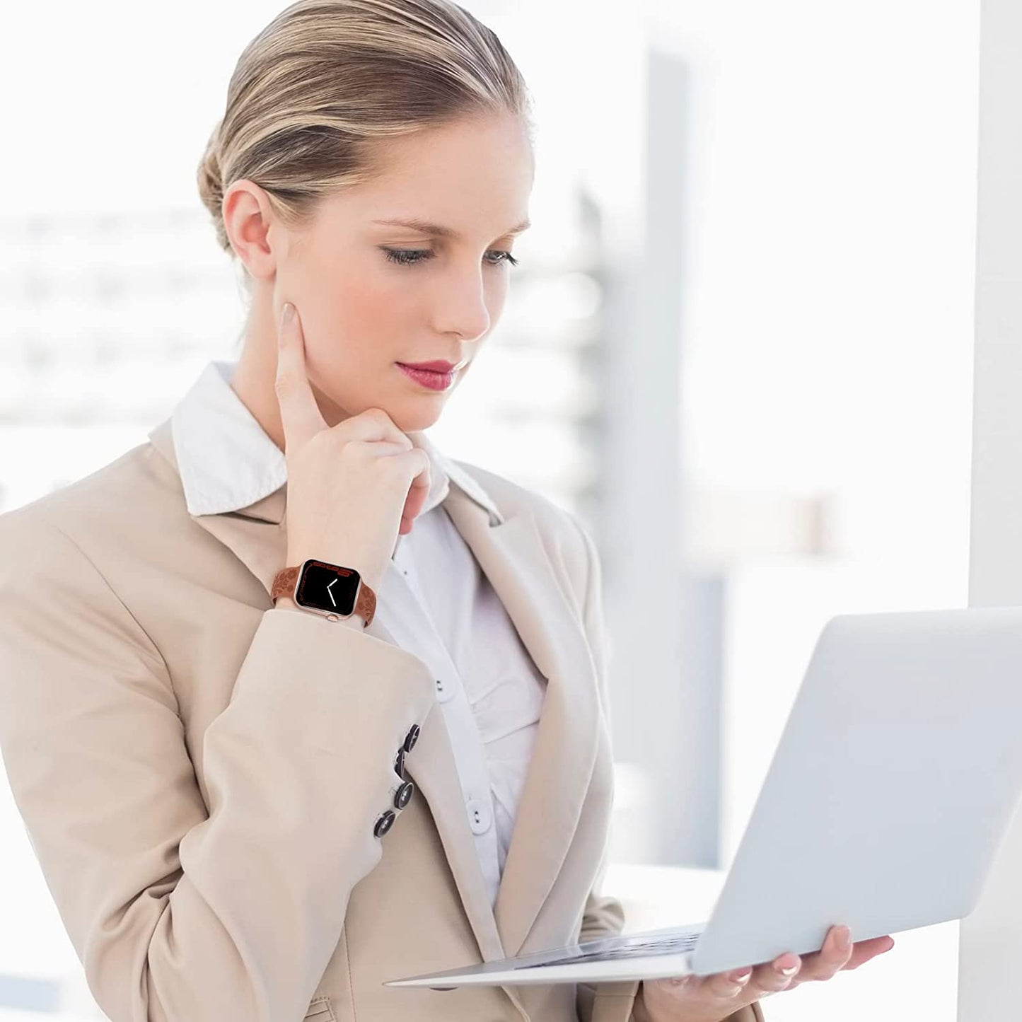 Keebowz 4 Pack Flower Engraved Silicone Band Compatible with Apple Watch Band 38Mm 40Mm 41Mm 42Mm 44Mm 45Mm 49Mm, Women Soft Floral Strap Sport Wristbands for Iwatch Series 8/7/6/5/4/3/2/1/Se/Ultra  Keebowz   