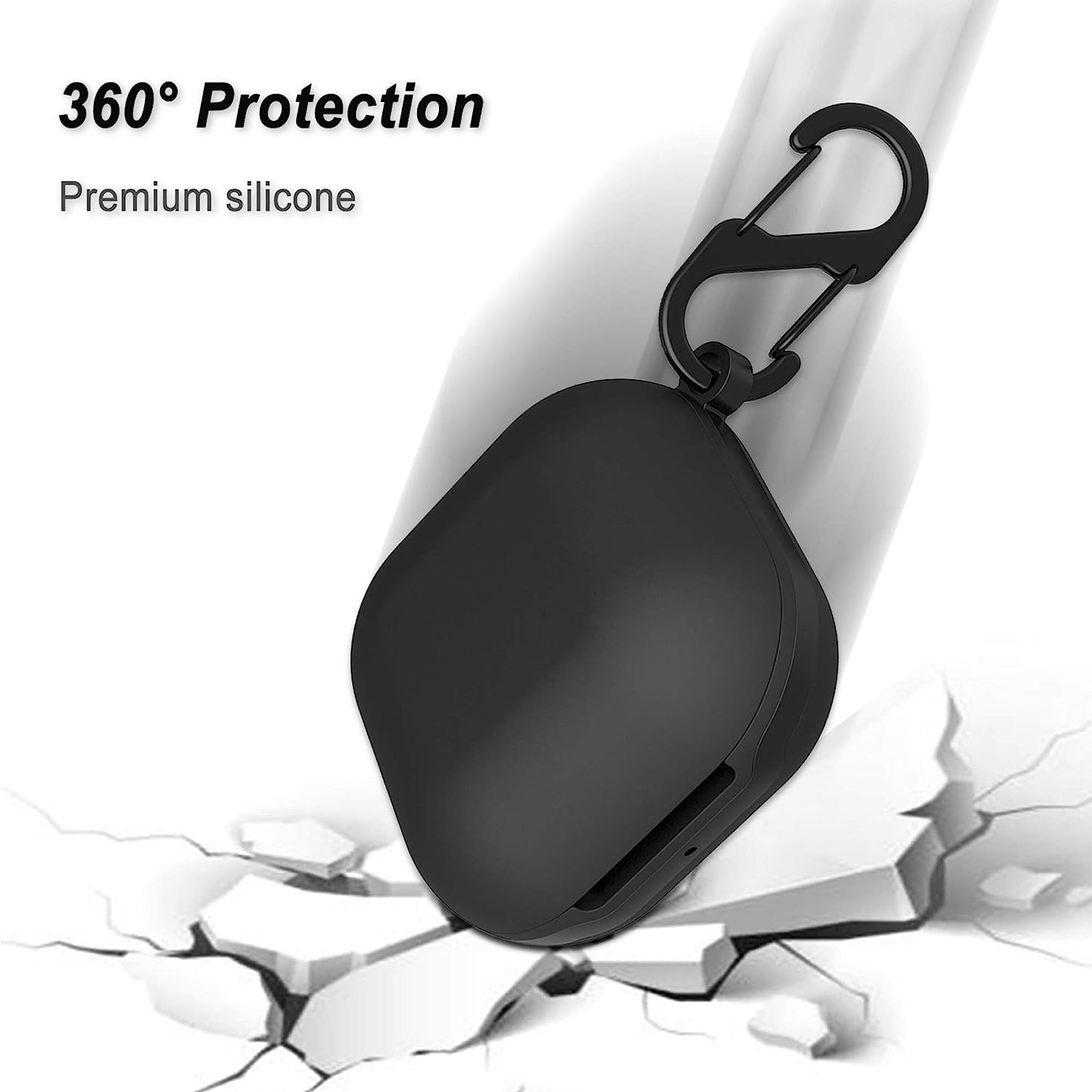 Geiomoo Compatible with Galaxy Buds Pro/Galaxy Buds Live Silicone Carrying Case, Portable Scratch Shock Resistant Cover (Black)  Geiomoo   