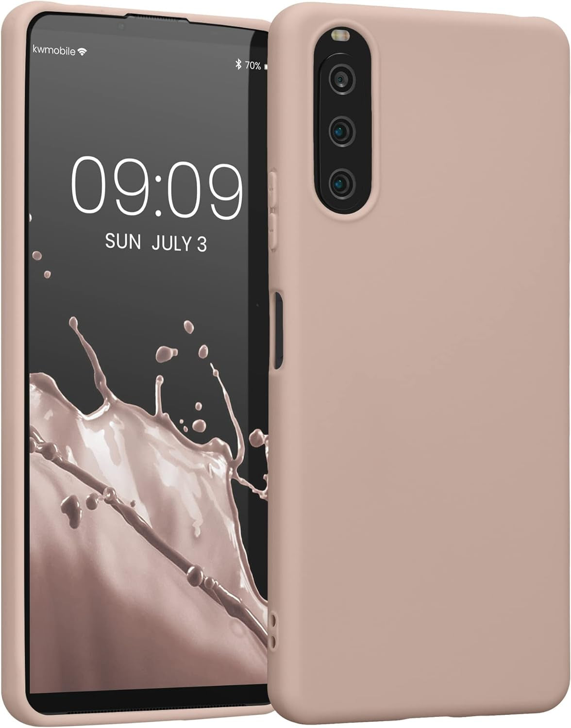 Kwmobile Case Compatible with Sony Xperia 10 IV Case - Soft Slim Protective TPU Silicone Cover - Cool Mint  KW-Commerce Antique Pink Matte  
