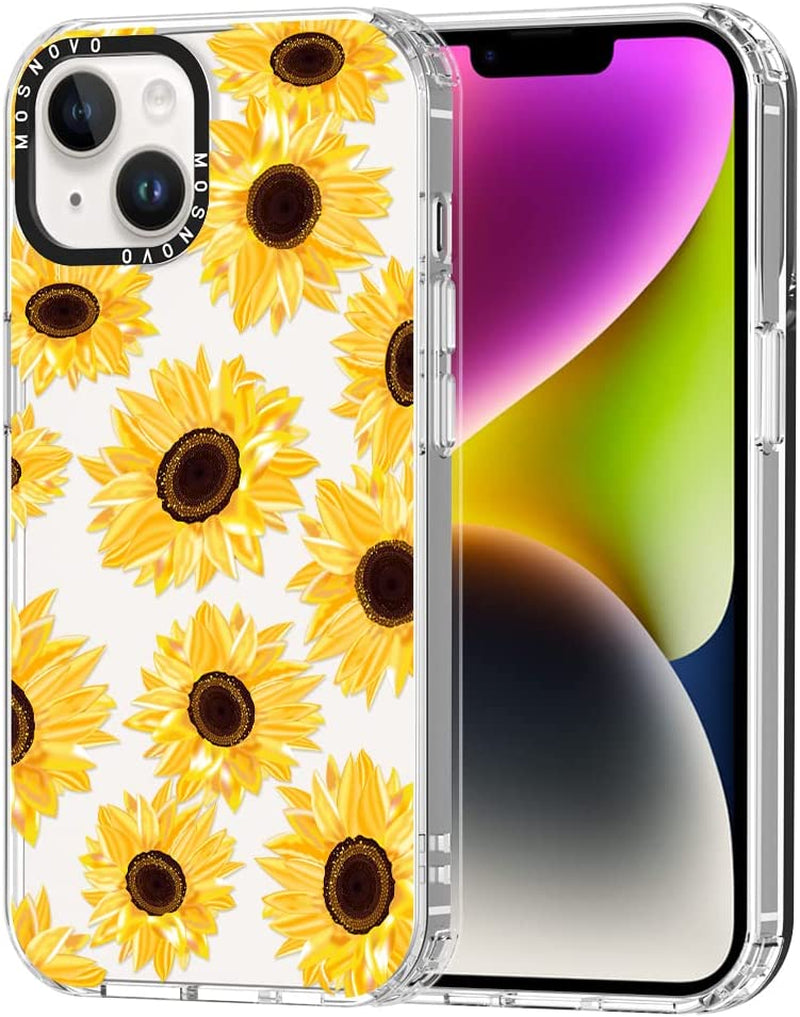MOSNOVO Compatible with Iphone 14 Case, [Buffertech 6.6 Ft Drop Impact] [Anti Peel off Tech] Clear TPU Bumper Phone Case Cover with Cute Dog Designed for Iphone 14 6.1"  MOSNOVO Sunflower  