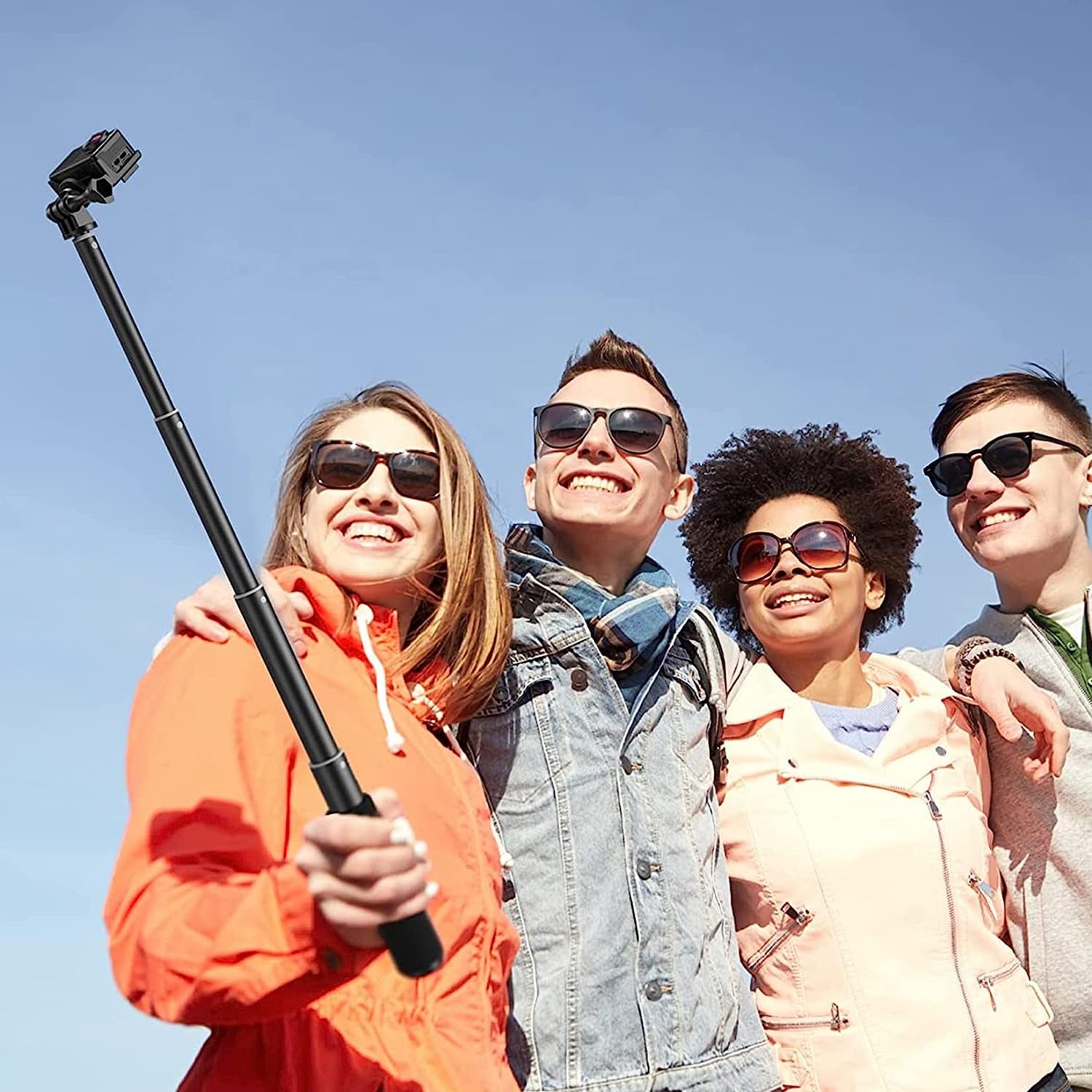 Homeet 36" Telescopic Action Camera Selfie Stick Expandable Handheld Pole Monopod with 1/4 Inch Adapter for Action Cameras  Homeet   