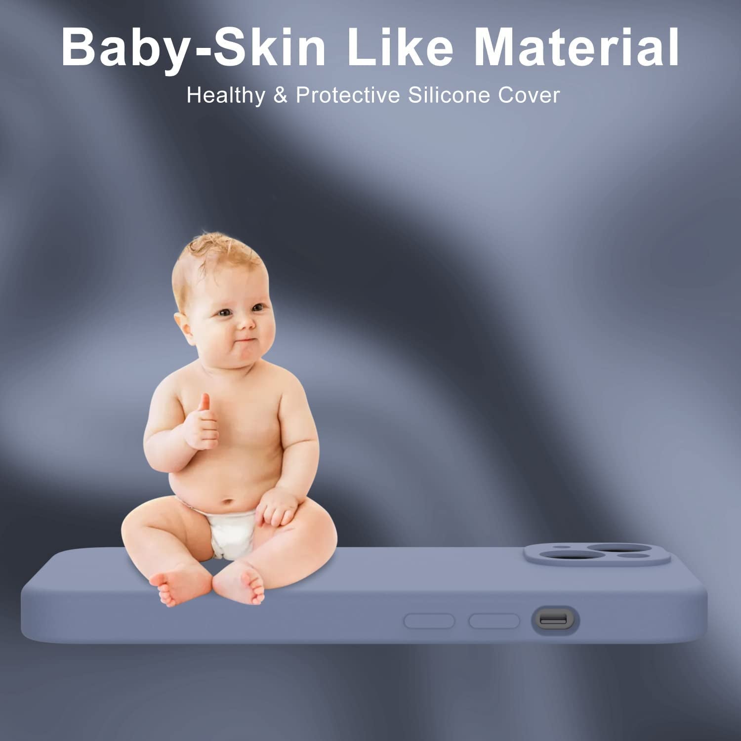 DEENAKIN Iphone 14 Case with Screen Protector,Enhanced Camera Cover,Passing 16Ft Drop Tested Soft Silicone Gel Rubber,Slim Fit Protective Phone Case for Iphone 14 6.1" Ash Grey  DEENAKIN   