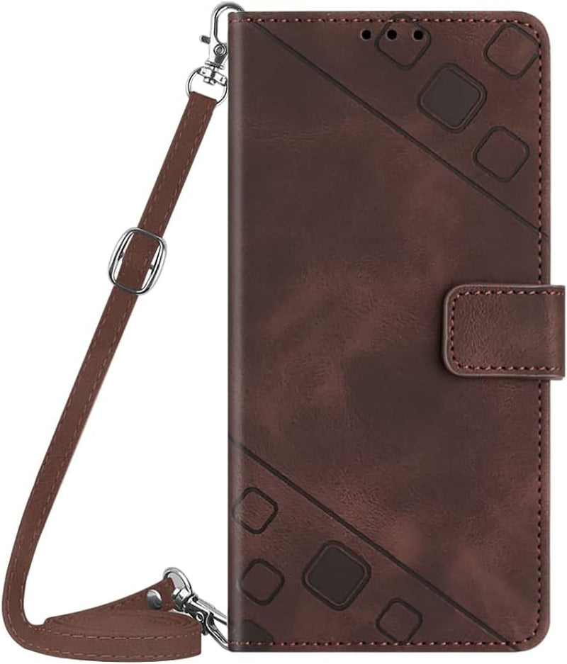 NVWA Compatible with Sony Xperia 1 V Case Wallet with Credit Card Slots Kickstand Wrist Strap and Long Lanyard Blue Leather Crossbody Protective Cover with Embossed Design  NVWA Brown Crossbody Bag Style Moto G 5G 2022 