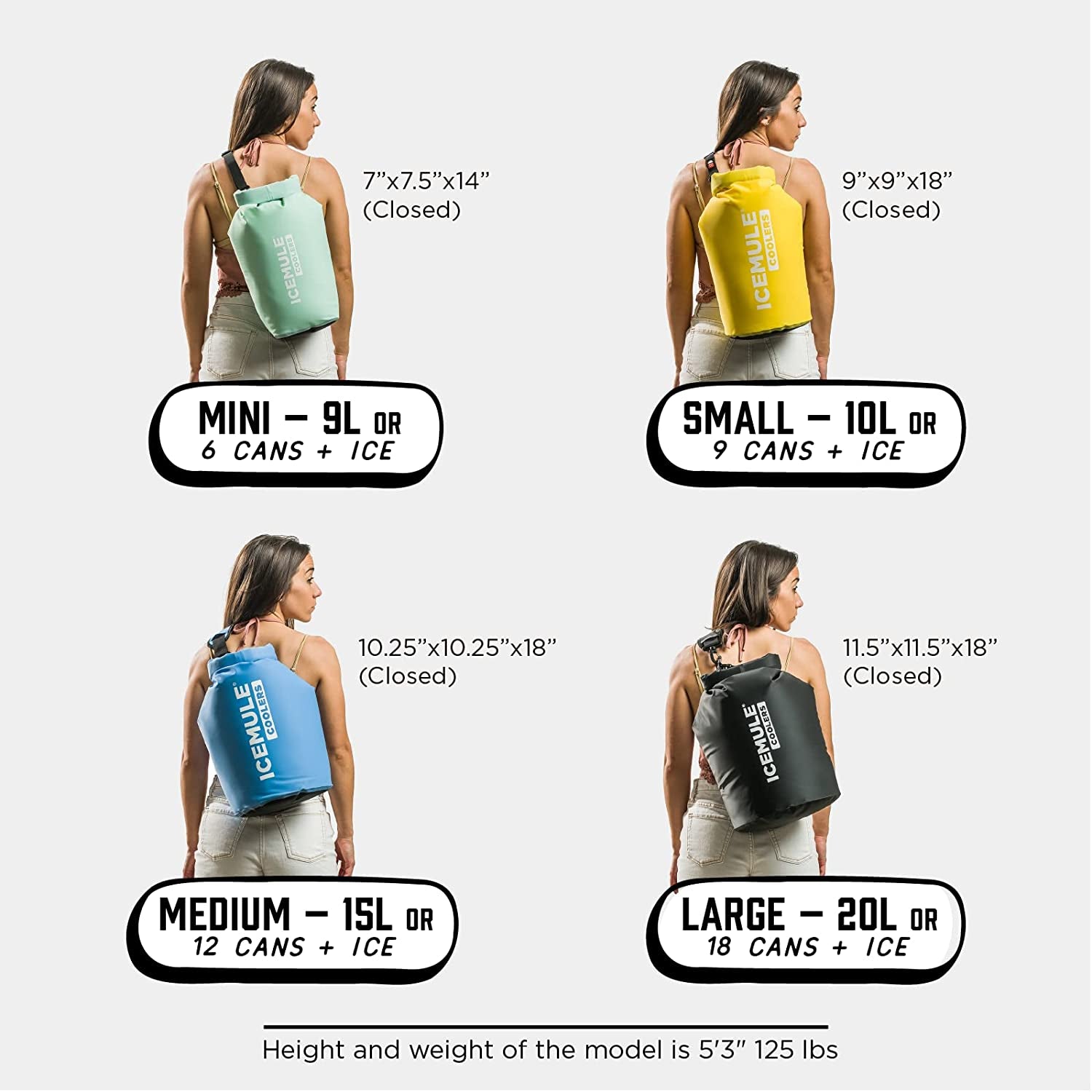 ICEMULE Classic Collapsible Backpack Cooler – Hands Free, 100% Waterproof, 24+ Hours Cooling, Soft Sided Cooler  IceMule Coolers   