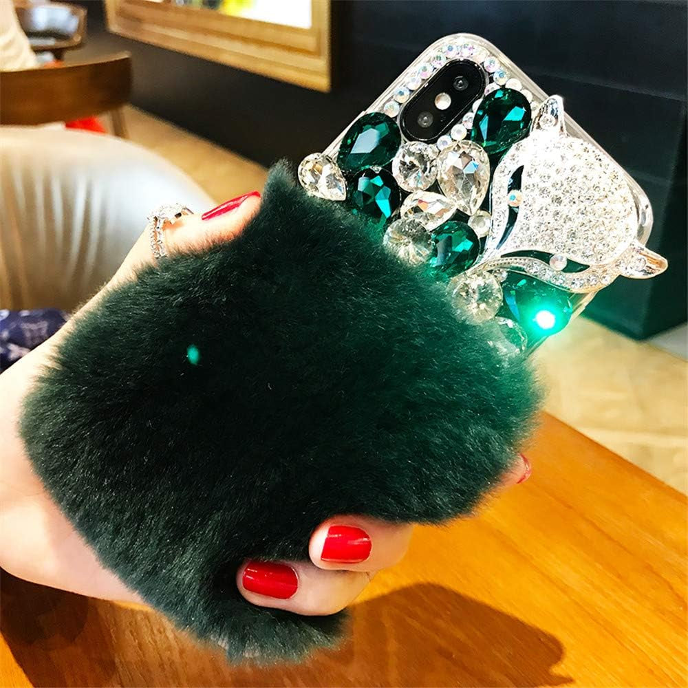 Case for LG G8,3D Handmade Luxury Sparkle Stunning Stones Crystal Rhinestone Bling Diamond Glitter Case for LG G8 Thinq/Lg G8(E Flower Pink)  RB-CASE D Half Fur Green Lg Q60 