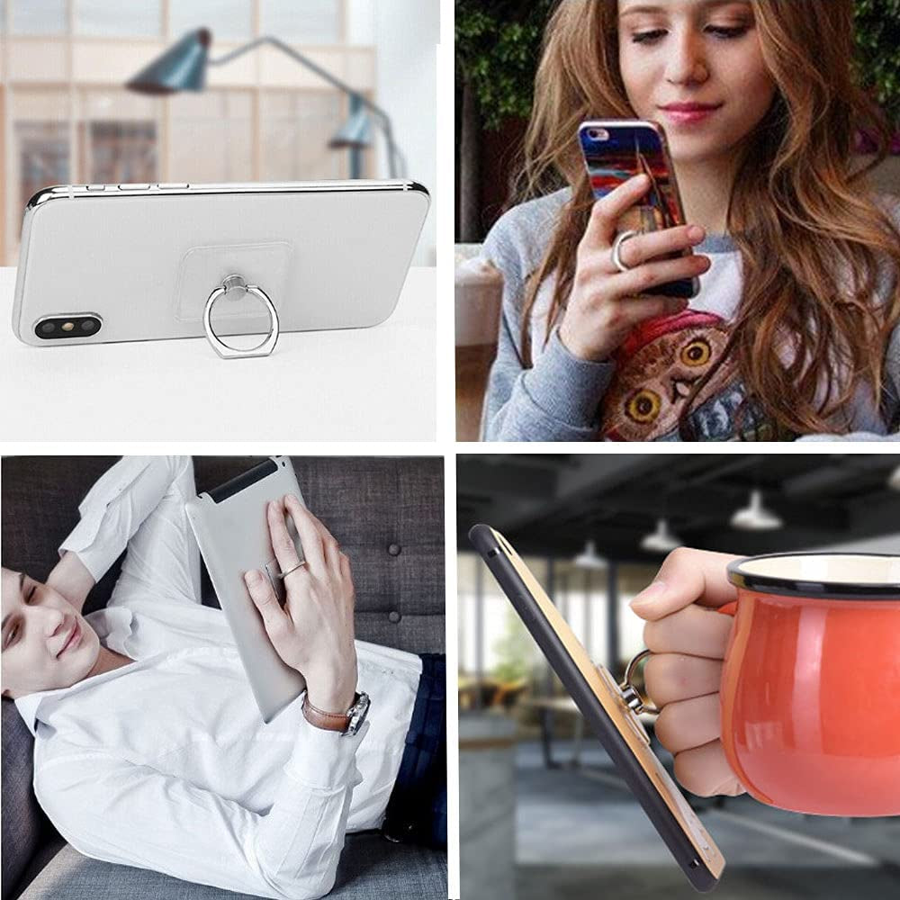 VOVIGGOL Cell Phone Ring Holder Stand 5 Pack, Transparent Phone Ring Holder Finger Kickstand 360° Degree Rotation Clear Phone Ring Grip Compatible Iphone Cellphone Phone Case (Round)  VOVIGGOL   