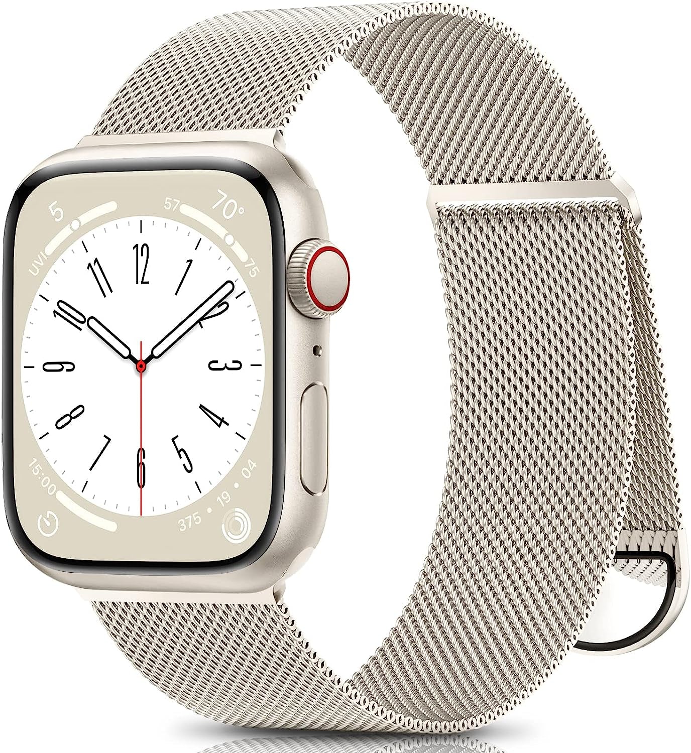 ZALAVER Metal Band Compatible with Apple Watch Bands 38Mm 40Mm 41Mm 42Mm 44Mm 45Mm 49Mm Women Men, Adjustable Magnetic Stainless Steel Mesh Replacement Strap for Iwatch Ultra Series 8 7 6 5 4 3 2 1 SE  ZALAVER Starlight 42mm/44mm/45mm/49mm 