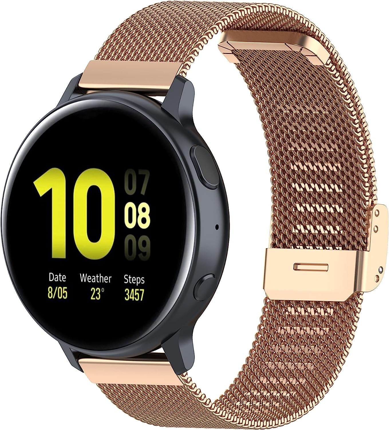 20Mm Stainless Steel Mesh Watch Bands for Samsung Galaxy Watch 4 40Mm 44Mm,Galaxy Watch 4 Classic 42Mm 46Mm,Galaxy Watch Active 2 40Mm 44Mm, Galaxy Watch3 41Mm,Galaxy Watch 5,Galaxy Watch 5 Pro  Chofit Rose Gold  