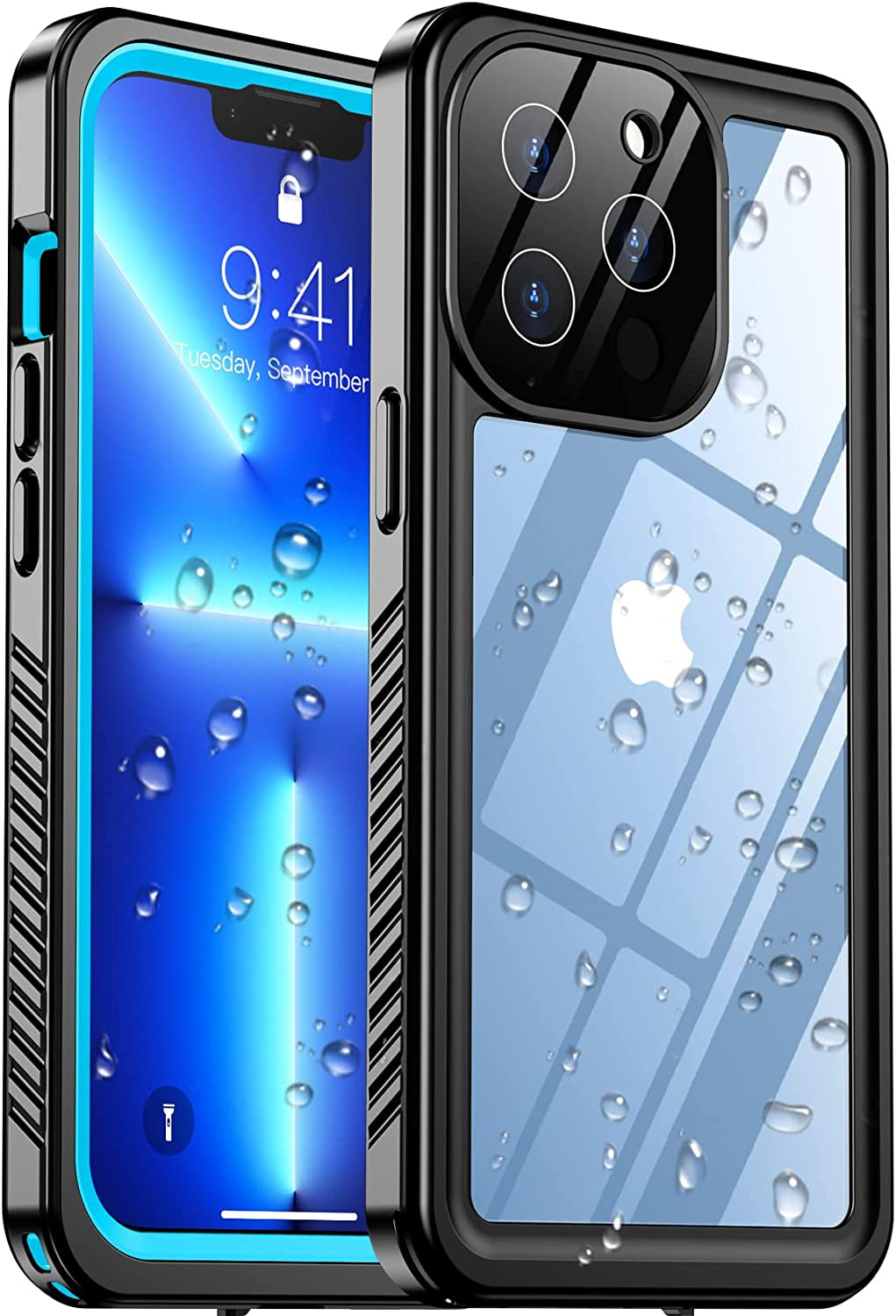 Temdan Magnetic for Iphone 14 Case,[Not Yellowing] with 2 Pack [Glass Screen Protector + Lens Protector] Military Drop Protection Shockproof Slim Iphone 14 Phone Case 6.1"/Clear  Temdan Blue iPhone 13 Pro Max 6.7 
