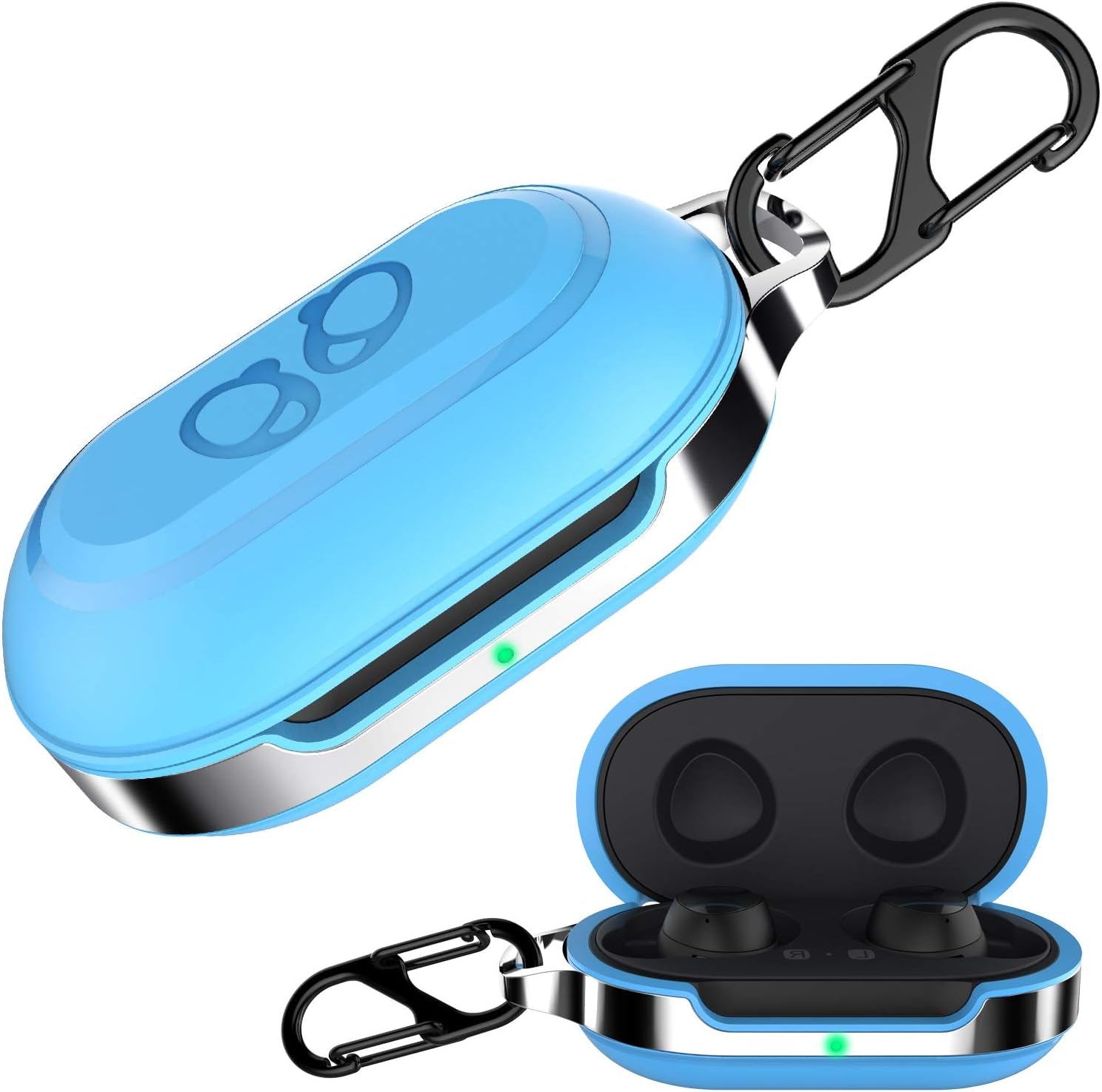 HALLEAST for Galaxy Buds Case Cover, Galaxy Buds+ plus Carrying Case TPU Full Protective Skin with Keychain for Galaxy Buds Wireless 2019 2020 Earbuds Accessories, Black  HALLEAST Cerulean  