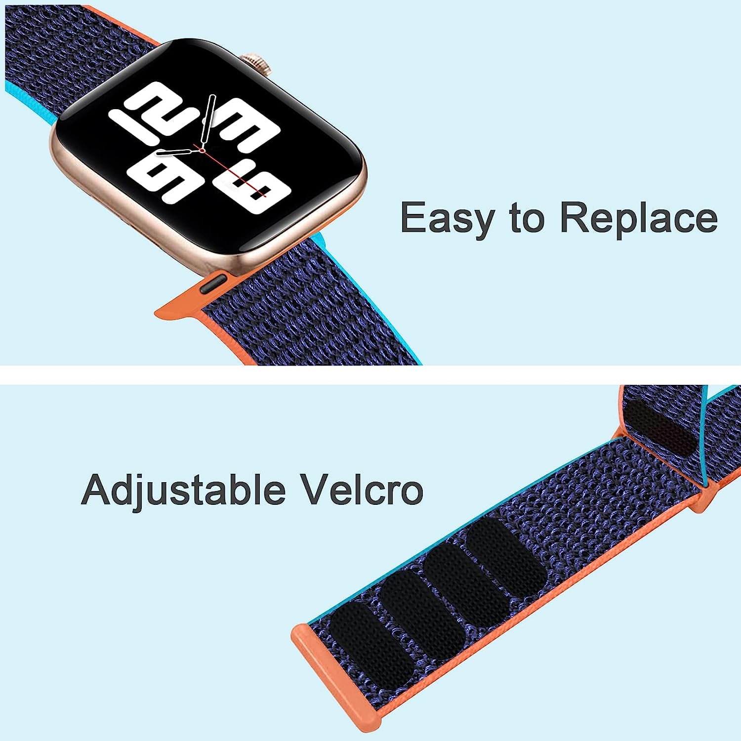 Nylon Sport Loop Bands Compatible with Apple Watch Band for Women Men, Stretchy Elastic Braided Replacement Straps for Iwatch Series 6 7 5 4 3 2 1 SE  N-Hocezyg   