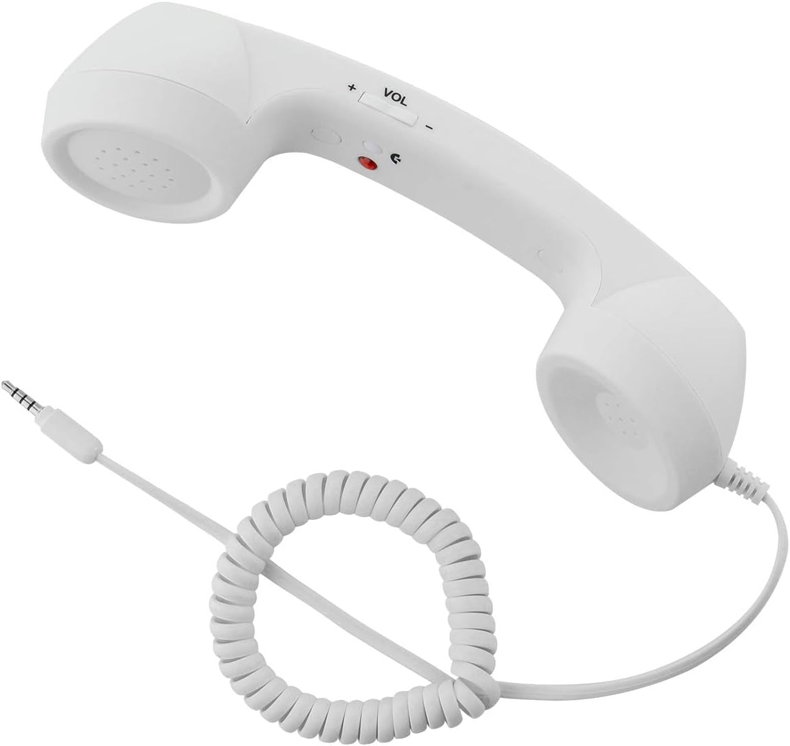 CM Vintage Retro Telephone Handset Cell Phone Receiver MIC Microphone for Cellphone Smartphone, 3.5 Mm Socket (Blue)  CM White  