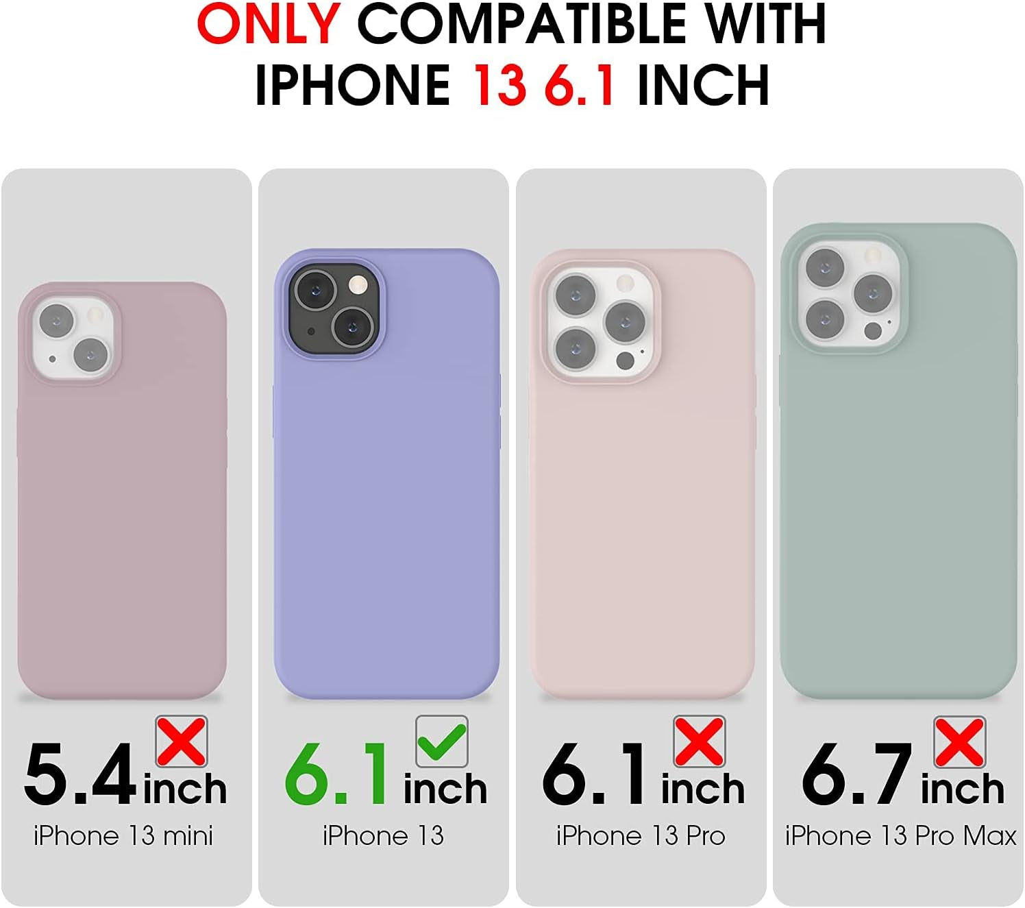 ABITKU Compatible with Iphone 13 Case 2021, Liquid Silicone Soft Gel Rubber Full Coverage Body [With Screen & Camera Protection] Shockproof Drop Phone Case Cover 6.1 Inch (Pink)  ABITKU   