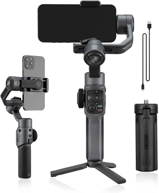 ZHIYUN Smooth 5 Professional 3-Axis Handheld Gimbal Stabilizer for Iphone 13 Pro Max Mini 12 11 XS X XR 8 7 6 plus Smartphone Android Cell Phone Gimble W/Face/Object Tracking Motion Time-Lapse POV  zhi yun   