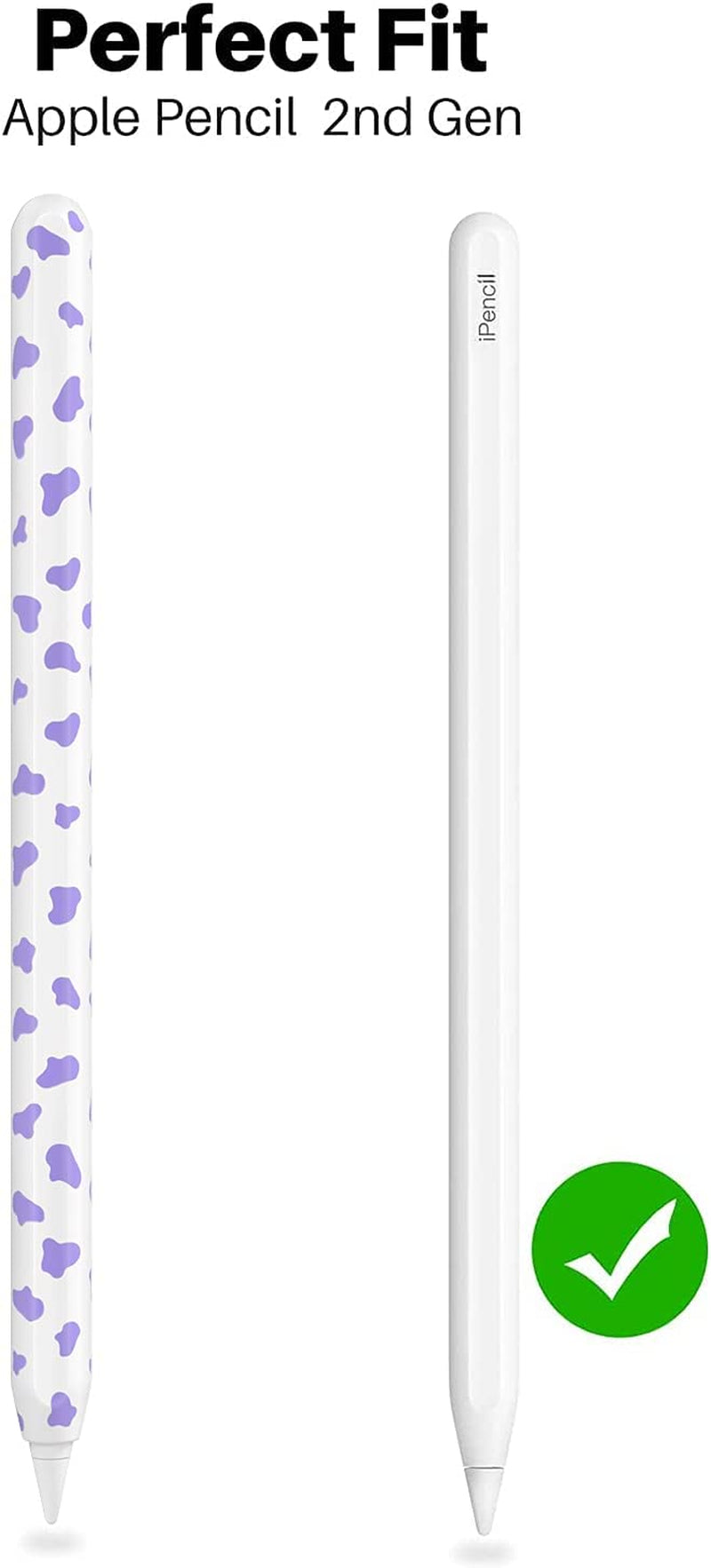 NIUTRENDZ Cow Print Case for Apple Pencil 2Nd Generation Case Cover Silicone Protective Sleeve Skin Accessories with 10Pcs Apple Pencil Tips Cover (Purple)  NIUTRENDZ   