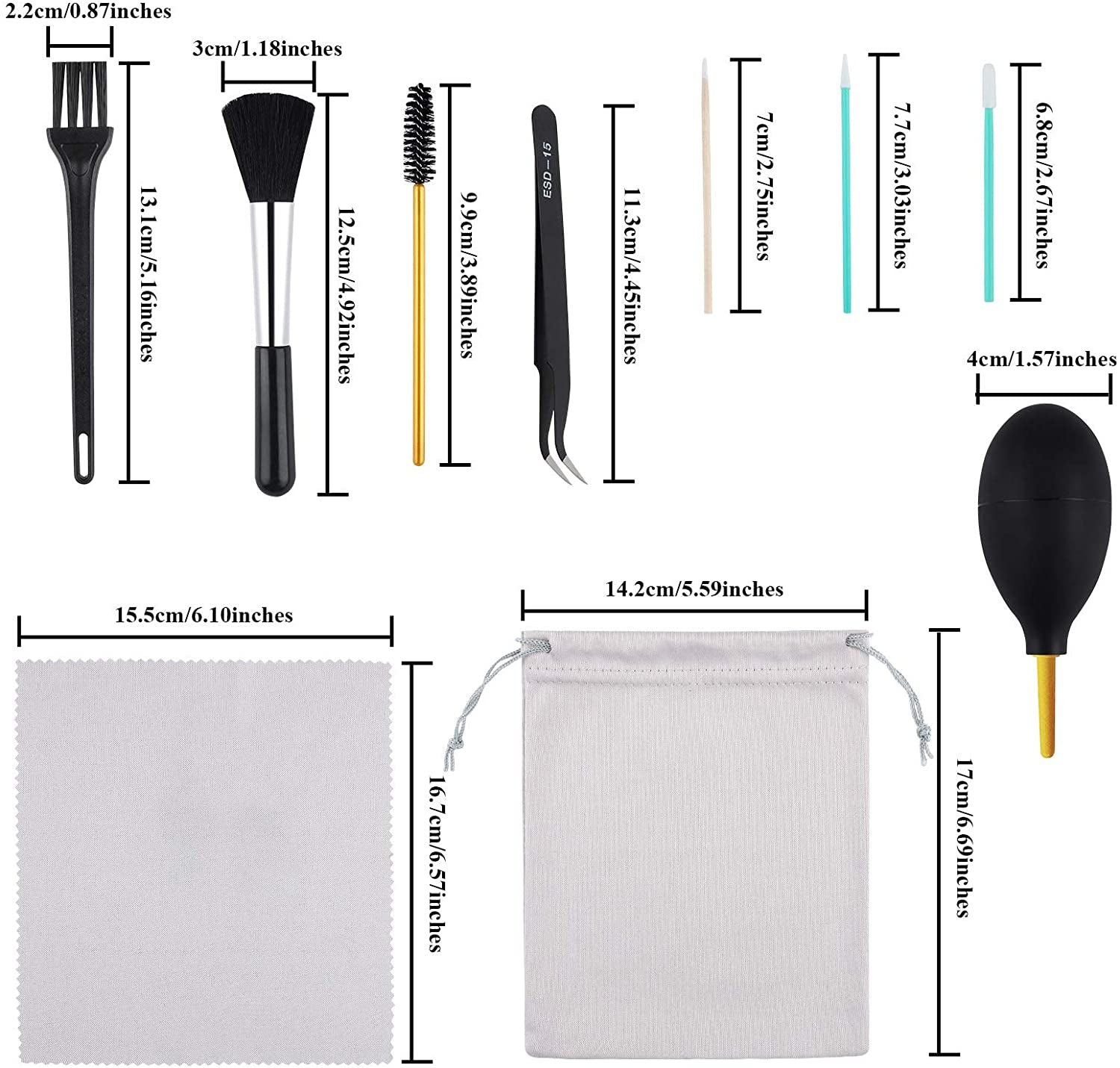 ADXCO 129 Pieces Cell Phone Cleaning Kit Camera Cleaning Kits USB Charging Port and Headphone Port Brush Set Compatible with Phone, Ios Android, Cell Phone, Electronics Cleaner  ADXCO   