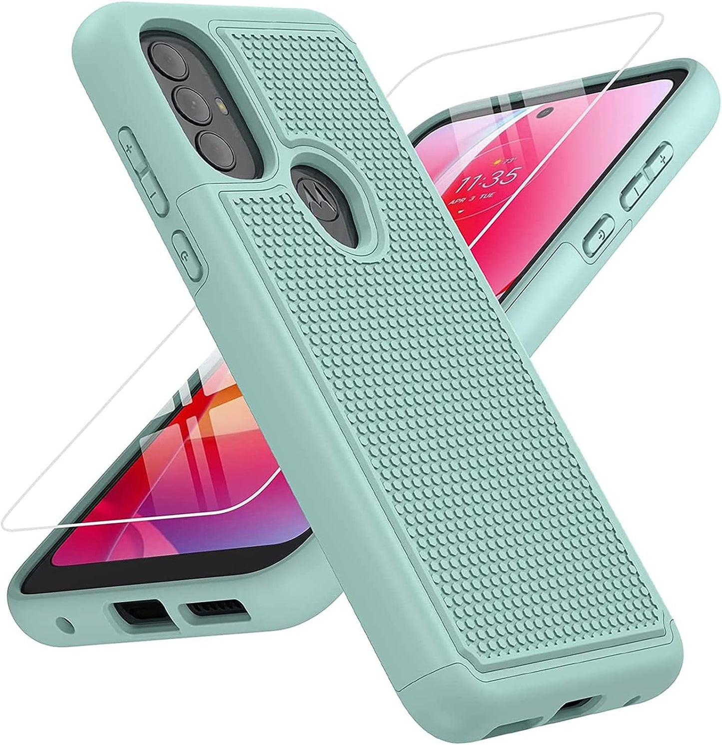 BNIUT for Motorola Moto G Power 2022 Case: Moto G Play 2023 Case & Moto G Pure 2021 Case - Dual Layer Protective Heavy Duty Phone Cover Shockproof Rugged with Non Slip Textured (Burgundy Purple)  binghexin Mint Green  