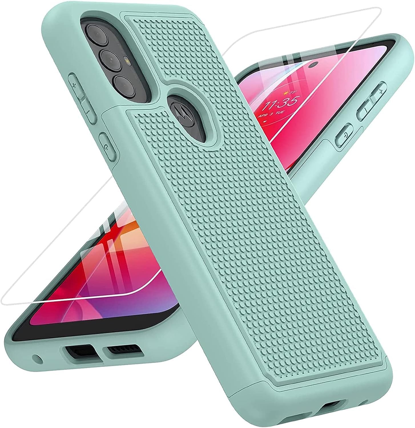 BNIUT for Motorola Moto G Power 2022 Case: Moto G Play 2023 Case & Moto G Pure 2021 Case - Dual Layer Protective Heavy Duty Phone Cover Shockproof Rugged with Non Slip Textured (Burgundy Purple)  binghexin Mint Green  