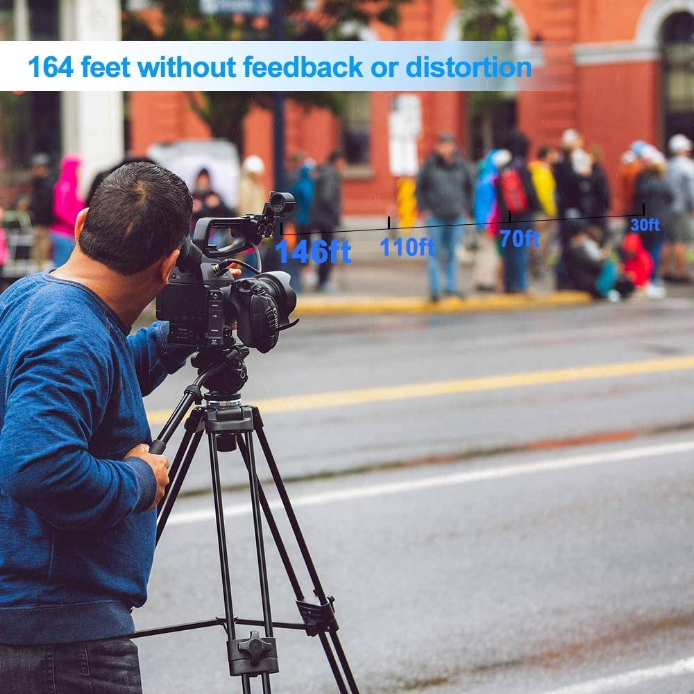 Wireless Lavalier Lapel Microphone System/Headset Mic/Interview Mic，For Iphone, Android Smartphones, PA Speaker, Teaching, DSLR Camera and Tablets (164 Ft Range)  N/W   