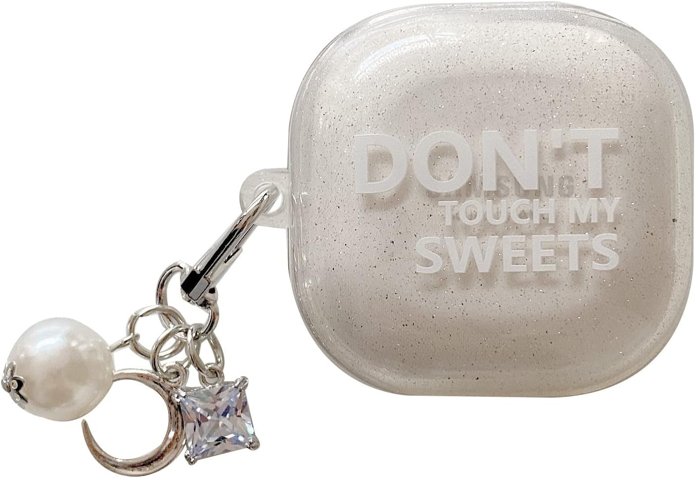 CASEVERSE Case for Samsung Galaxy Buds2 Pro/Galaxy Buds 2/Galaxy Buds Pro/Galaxy Buds Live, Cute Transparent Soft TPU Cover with Keychain for Girls Women  CASEVERSE White  