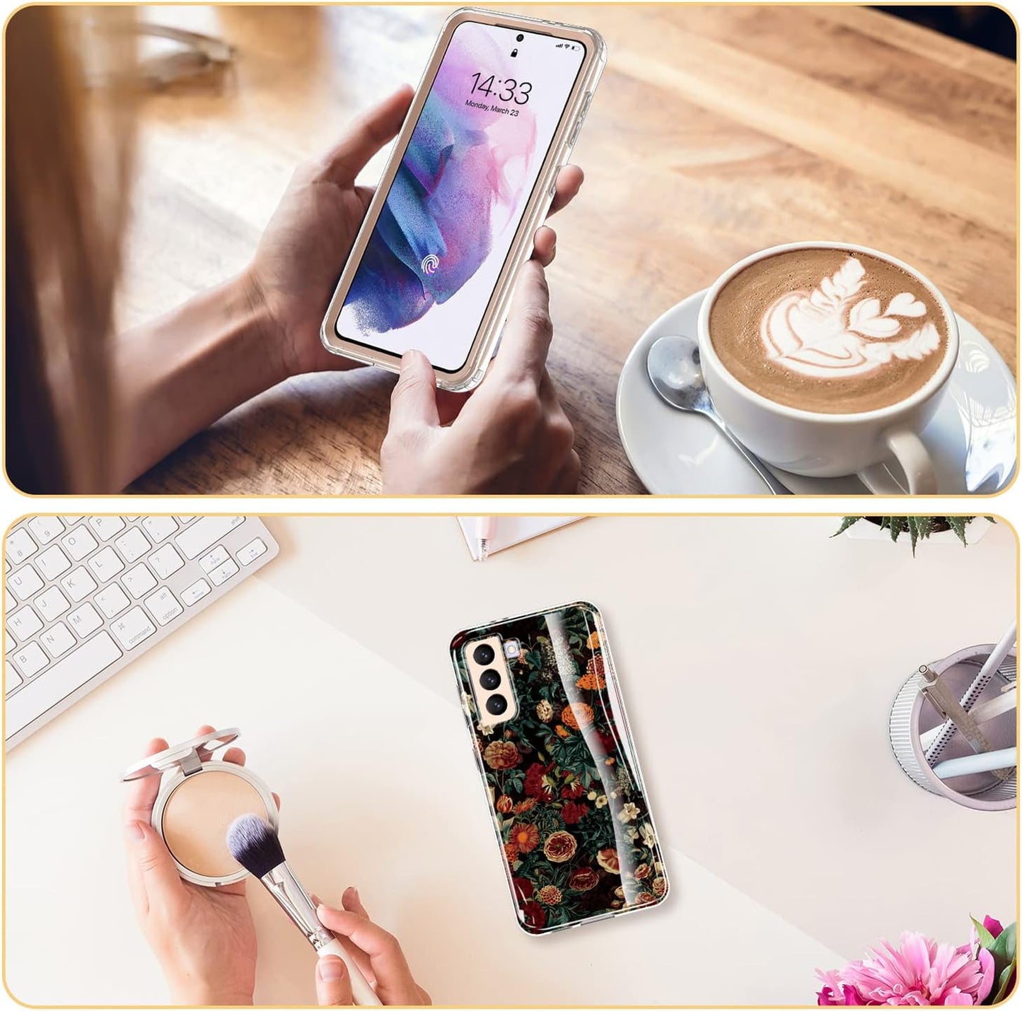 Esdot for Samsung Galaxy S21 Case,Military Grade Passing 21Ft Drop Test,Rugged Cover with Fashionable Designs for Women Girls,Shockproof Protective Phone Case for Galaxy S21 6.2" Flower Garden  Esdot   
