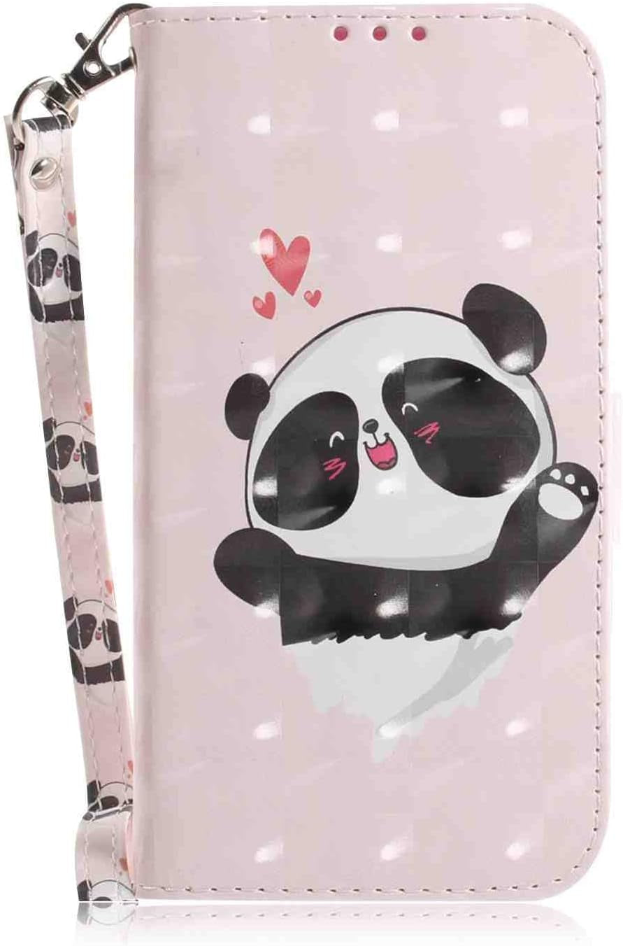 Mojiery Phone Cover Wallet Folio Case for LG V40 THINQ, Premium PU Leather Slim Fit Cover, 2 Card Slots, Fitting Cover, Cute Cat  MojieRy Heart Panda Lg K51S 