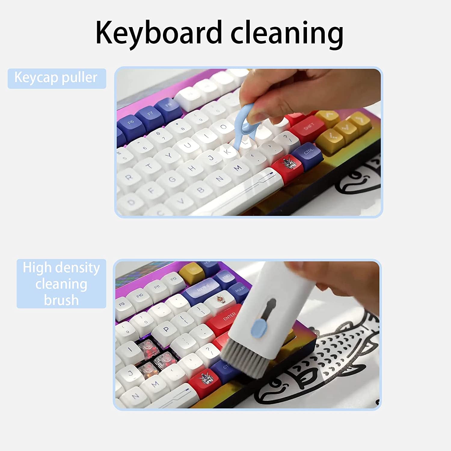 7 in 1 Electronic Cleaner Kit - Keyboard Cleaner, Keyboard Cleaning Kit, Laptop Cleaner with Brush, Electronic Cleaner for Airpods Pro/Laptop/Phone/Computer/Screen (Give Away a Flannel Cloth) Blue  CRYSFIY   